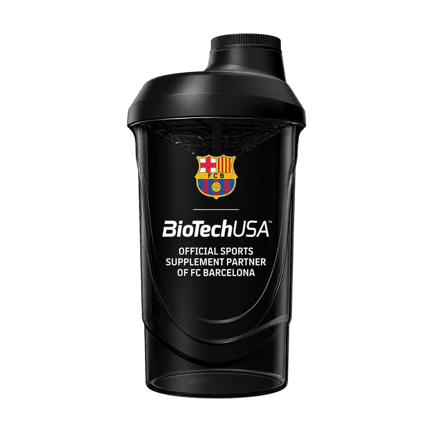 Шейкер BioTechUSA FC Barcelona чорний, 600 мл