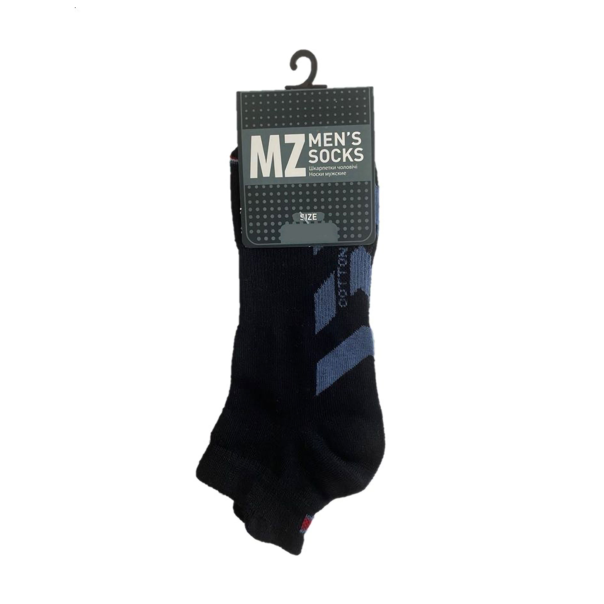 Шкарпетки чоловічі Modna Zona RT1321-119 короткі, спортивні, чорні, розмір 43-46