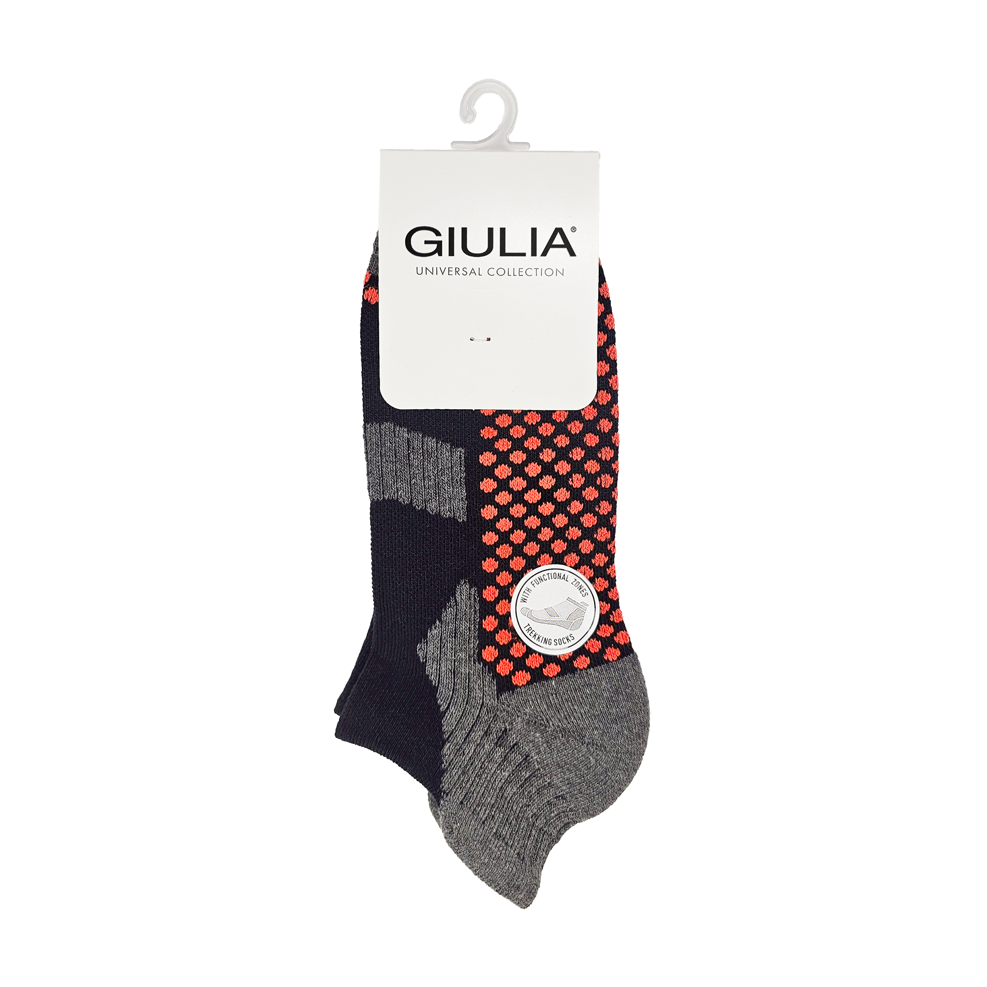 Шкарпетки універсальні Giulia US1 Sport Trekking, низькі, чорні, розмір 40-42