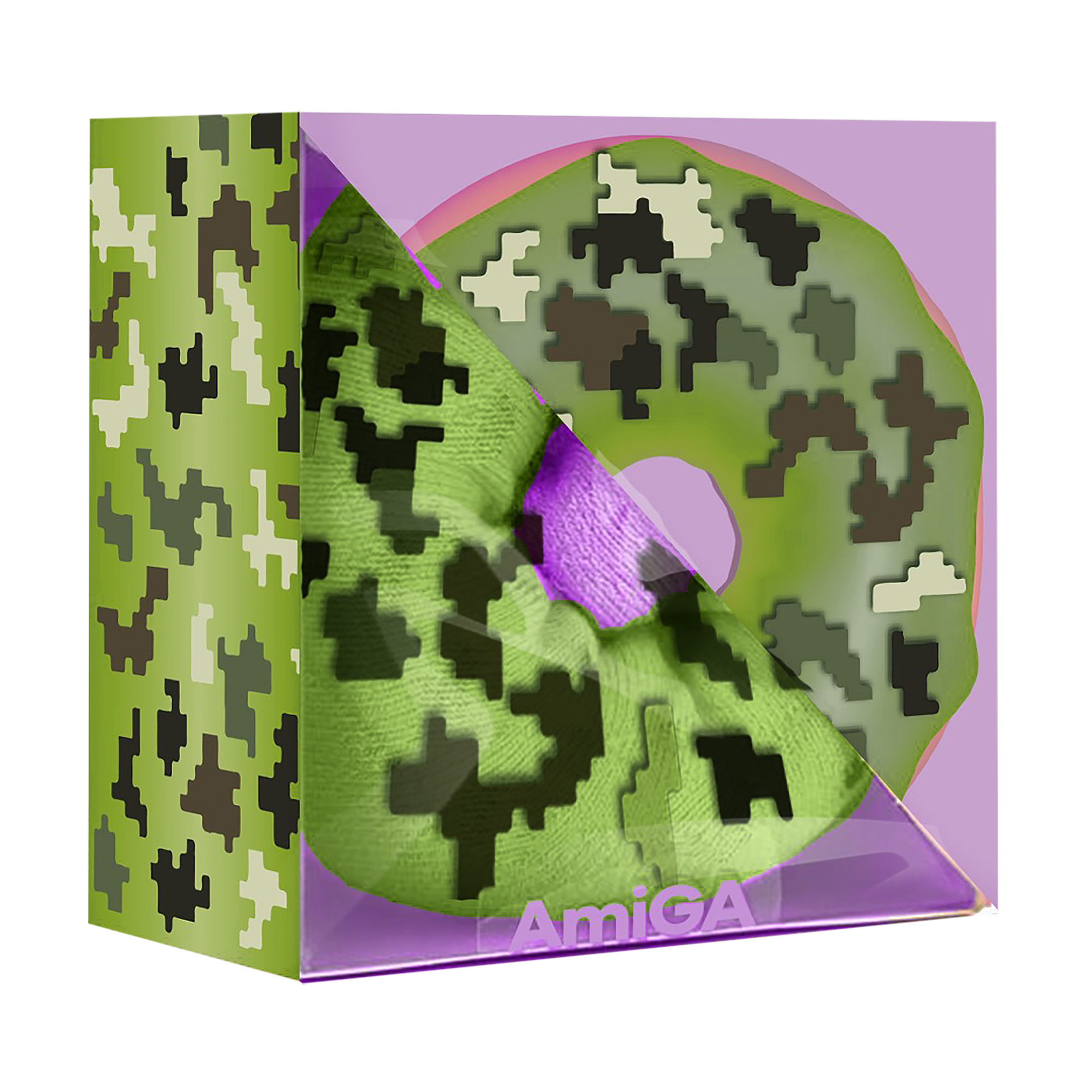 Шкарпетки жіночі AmiGa Пончик, хакі, розмір 23-25,  у подарунковій упаковці