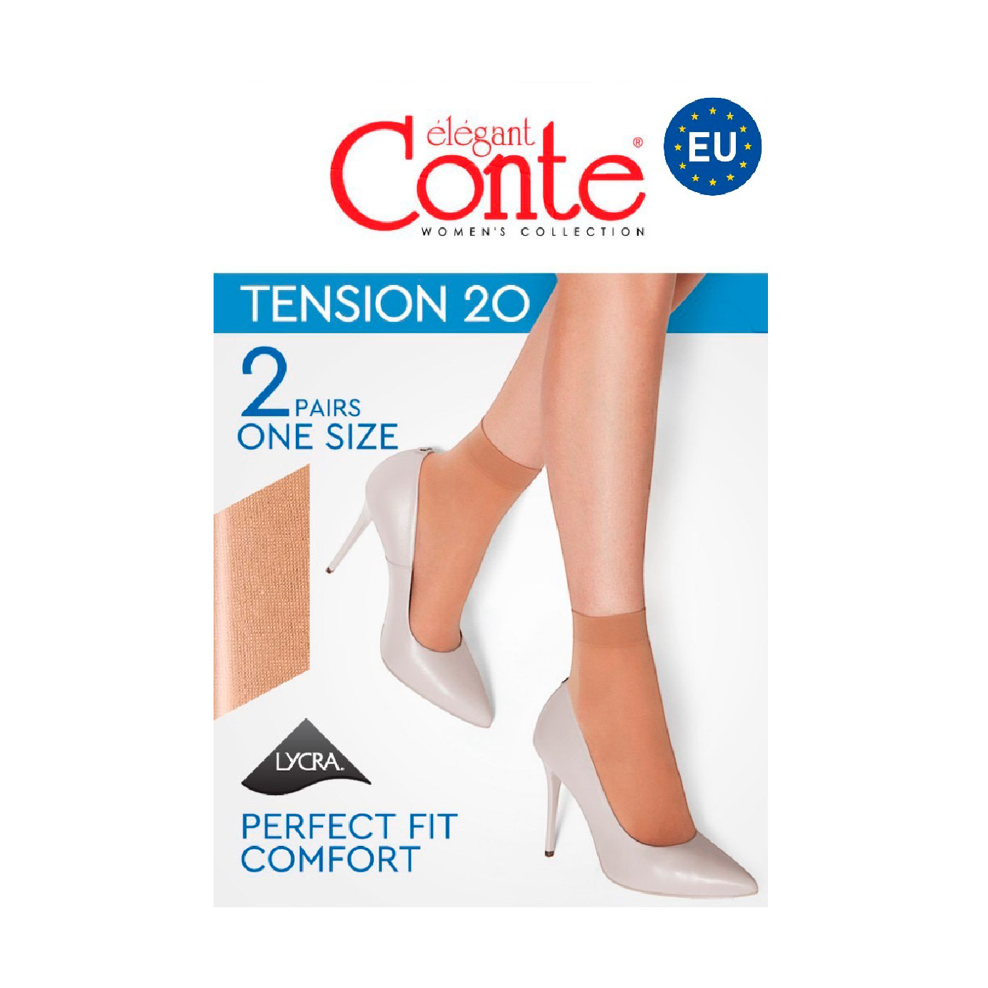 Шкарпетки жіночі фантазійні Conte elegant Tension 20 DEN, Bronz, розмір 23-25, 2 пари