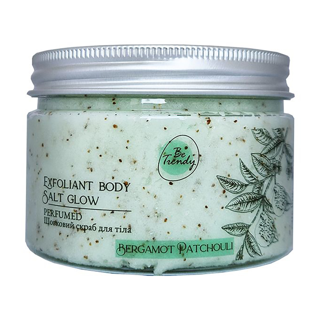 Шовковий парфумований скраб для тіла Be Trendy Exfoliant Body Salt Glow Bergamot Patchouli, 300 г