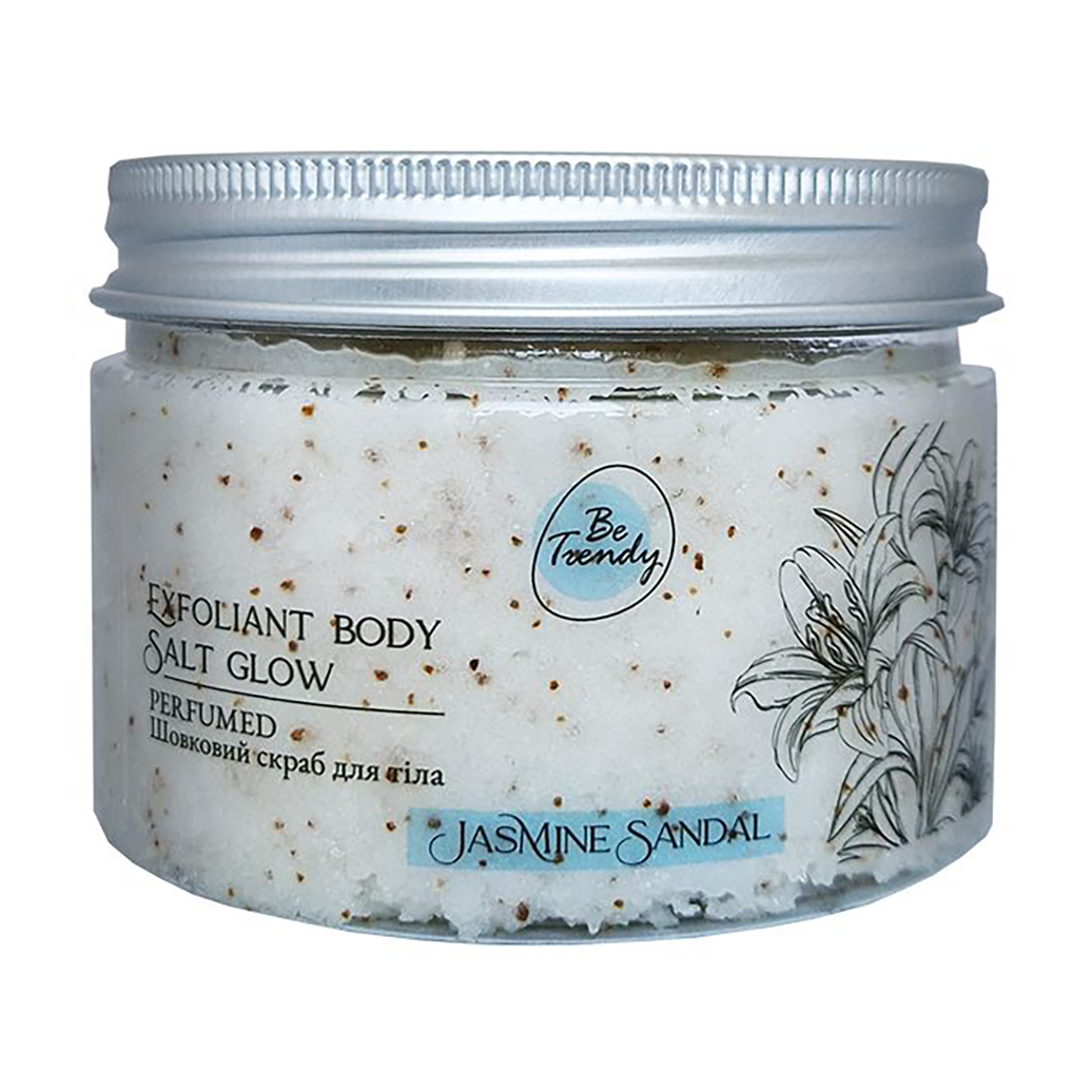 Шовковий парфумований скраб для тіла Be Trendy Exfoliant Body Salt Glow Jasmine Sandal, 300 г