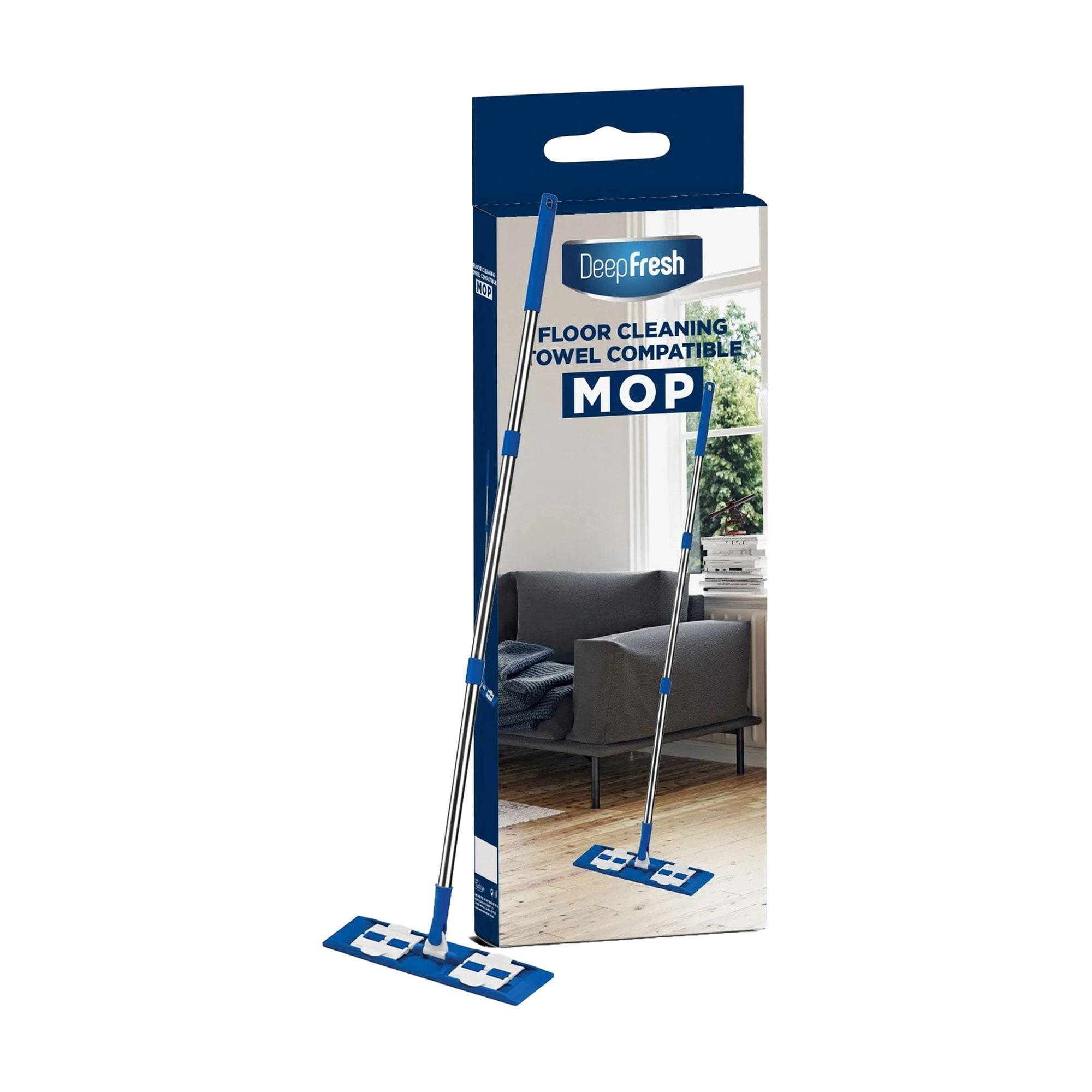 Швабра для підлоги DeepFresh Floor Cleaning Towel Compatible Mop синя, 1 шт