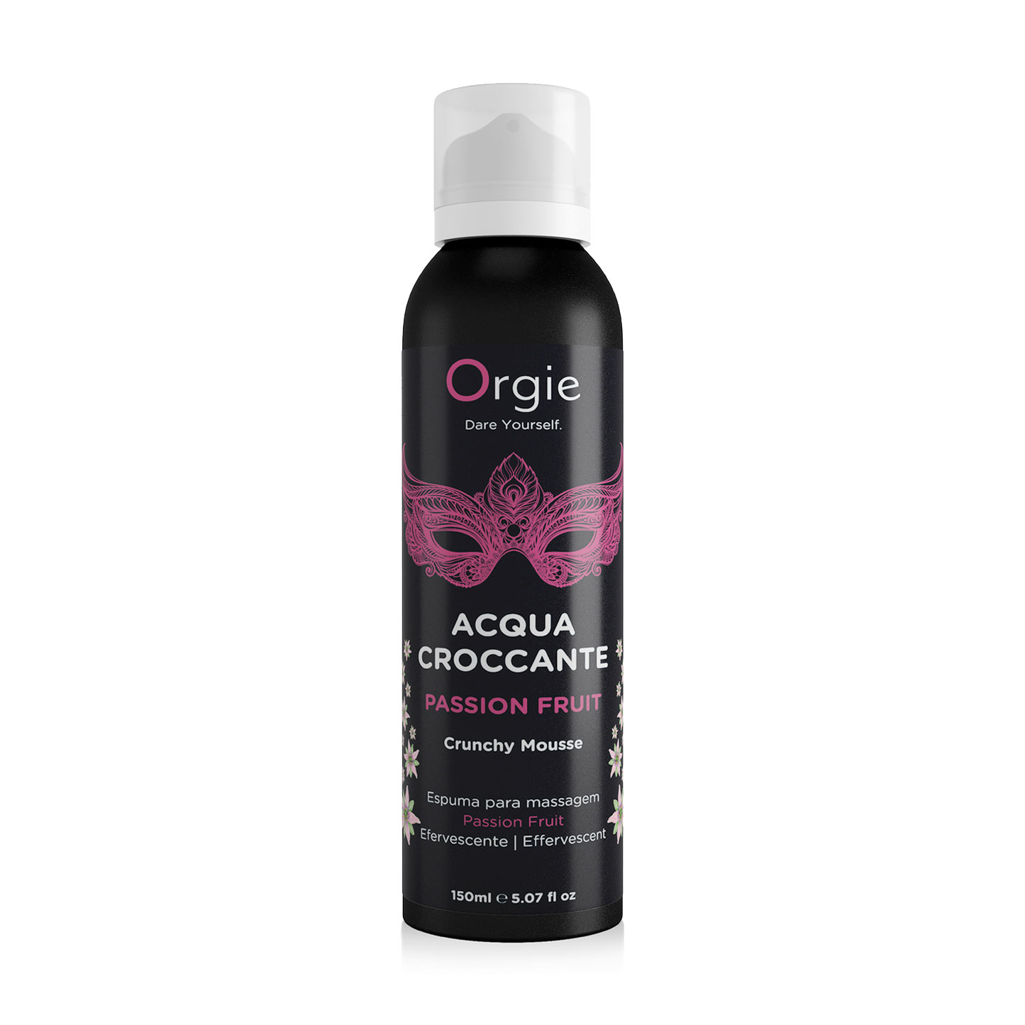 Шипуча зволожувальна пінка для масажу Orgie Acqua Crocante Passion Fruit, 150 мл