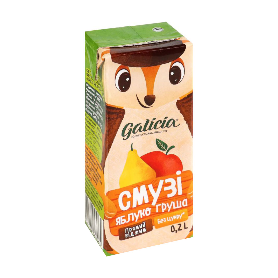 Сік Galicia Смузі Яблуко-груша, 200 мл