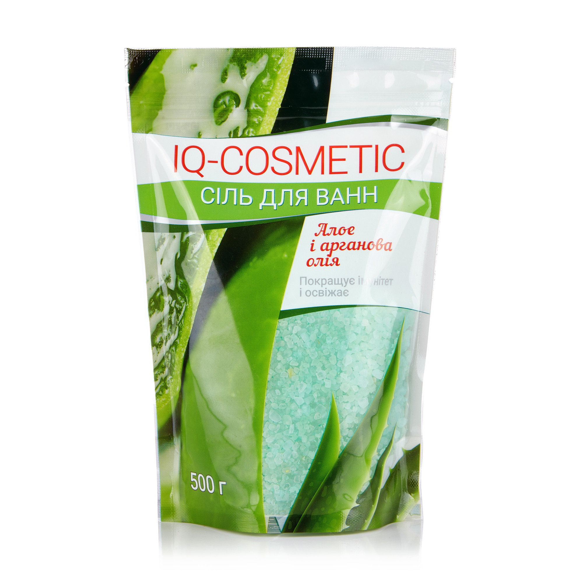 Сіль для ванн IQ-Cosmetic Алое та арганова олія, 500 г