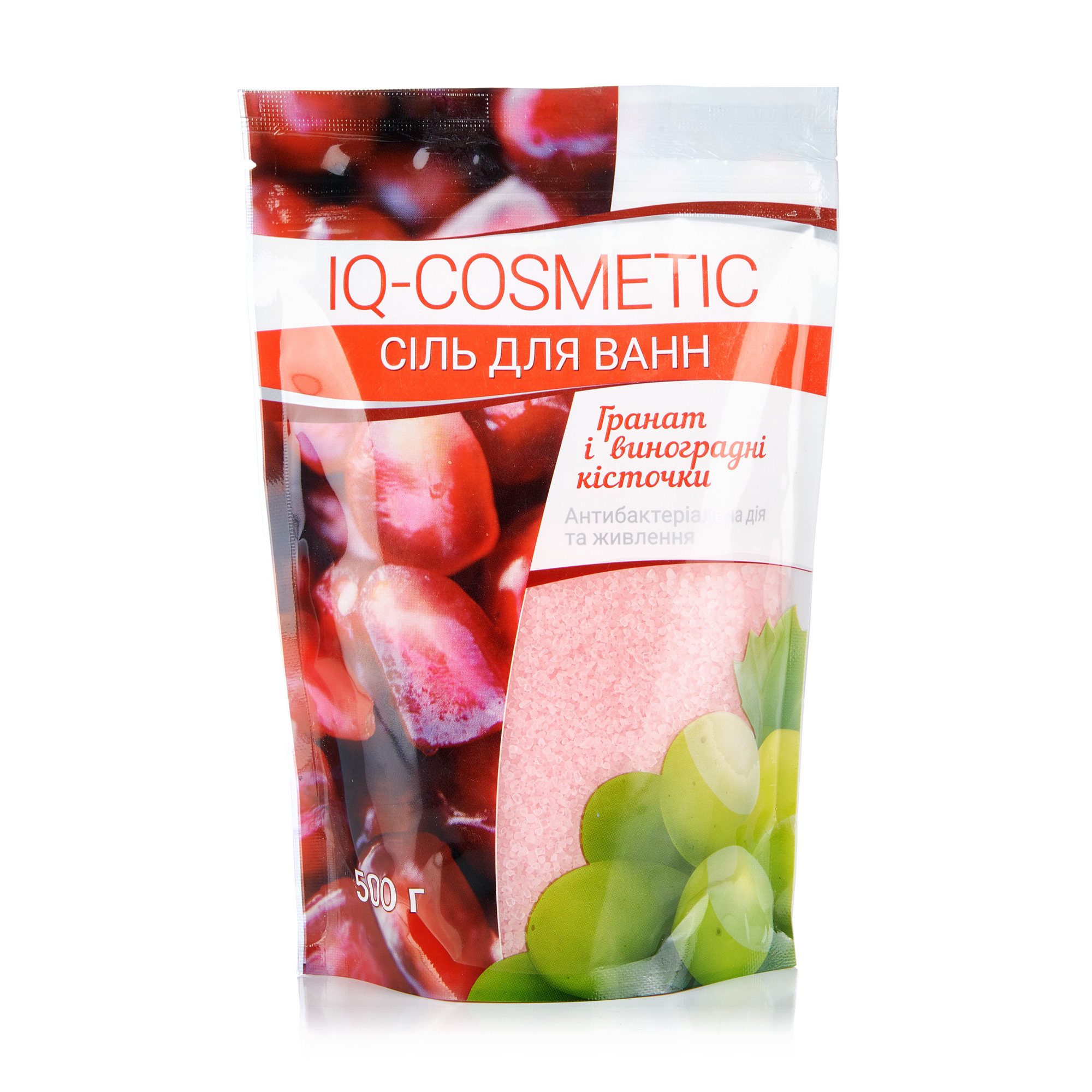 Сіль для ванн IQ-Cosmetic Гранат та виноградні кісточки, 500 г
