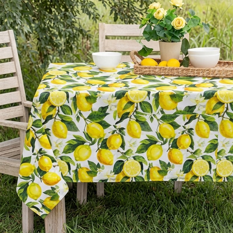 Скатертина Ardesto Sicilian Lemons зелена, 120*140 см (ART07LM)