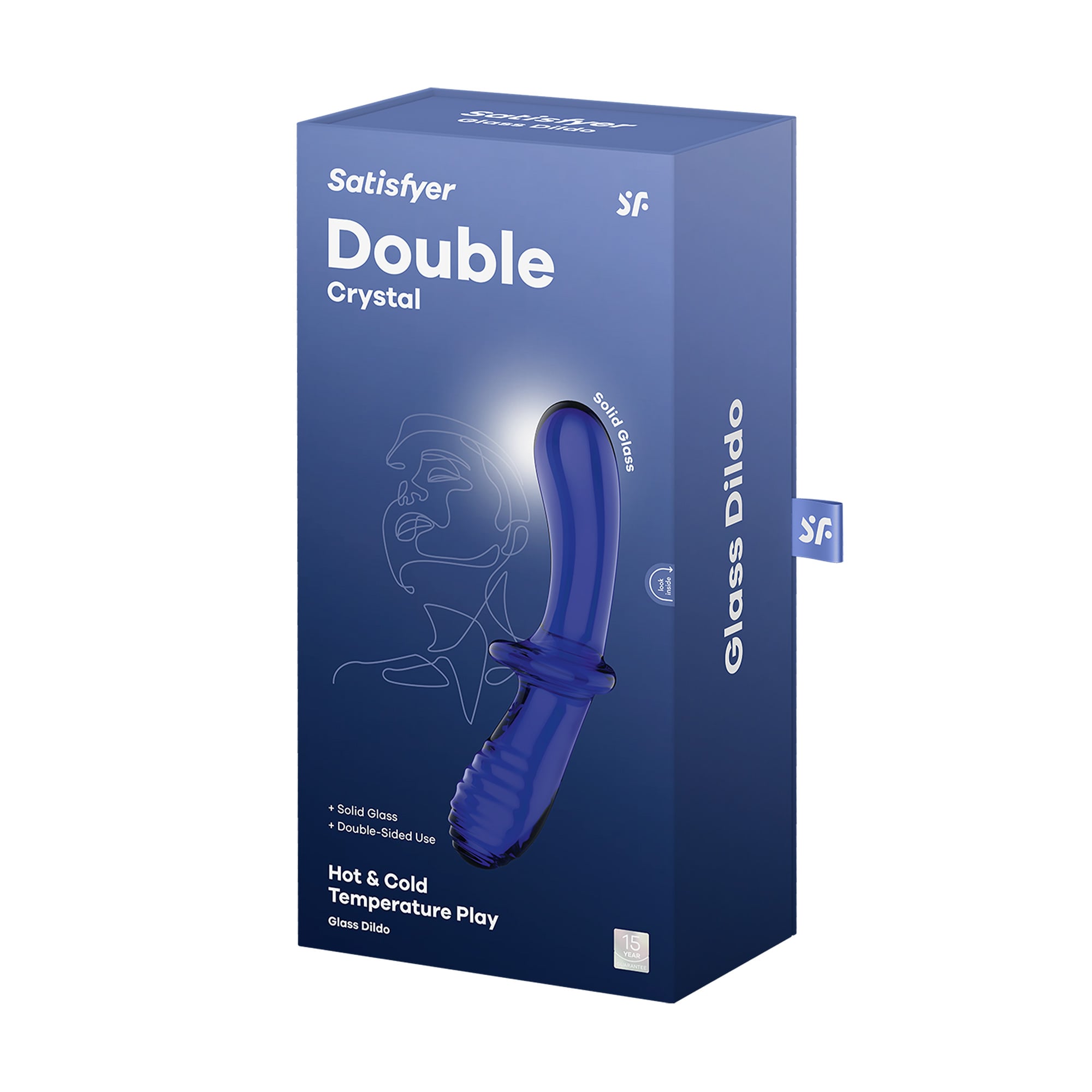 Скляний фалоімітатор Satisfyer Double Crystal Glass Dildo синій, 1 шт