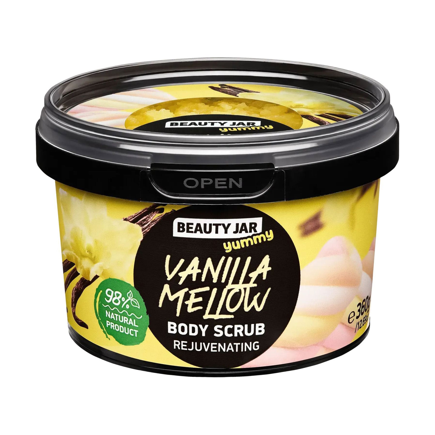 Скраб для тіла Beauty Jar Yummy Vanilla Mellow Rejuvenating Body Scrub Ванільна м'якість, 360 г