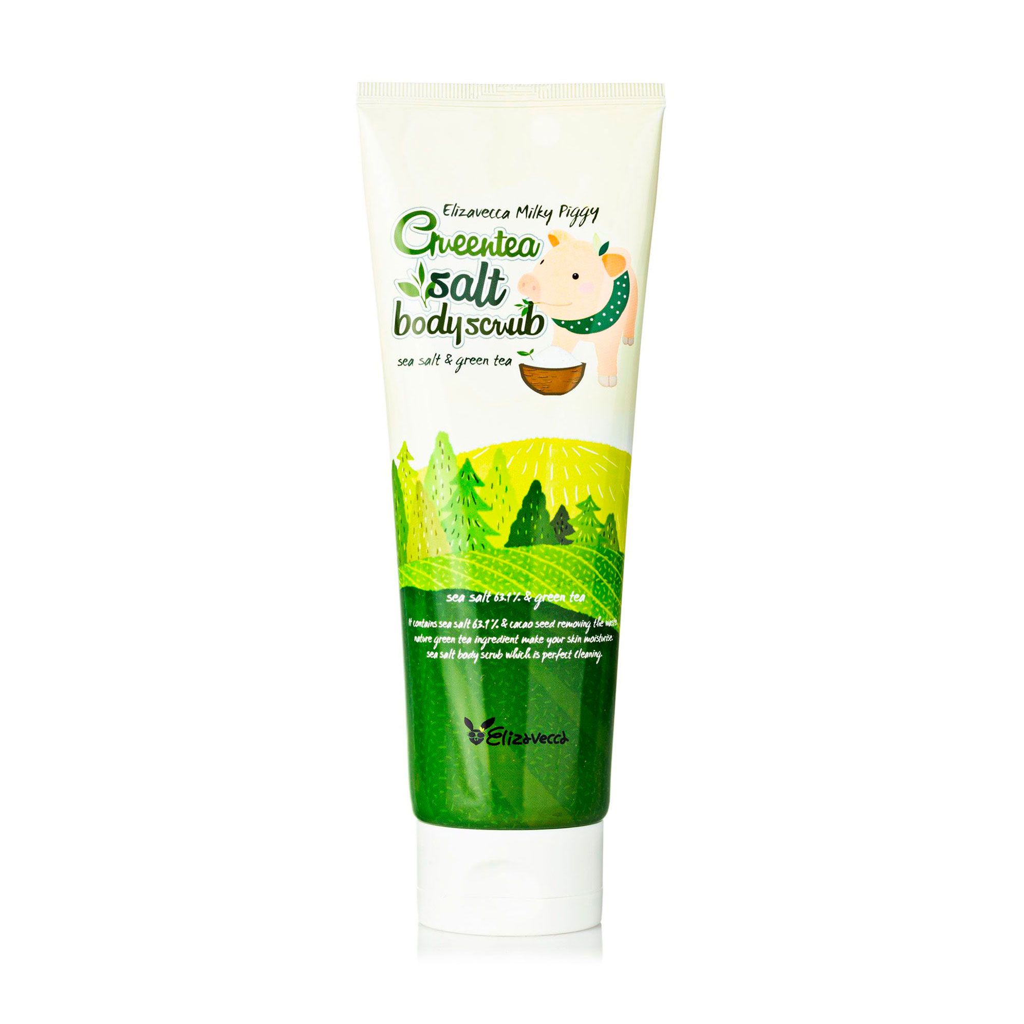 Скраб для тіла Elizavecca Milky Piggy Greentea Salt Body Scrub з екстрактом зеленого чаю, 300 г