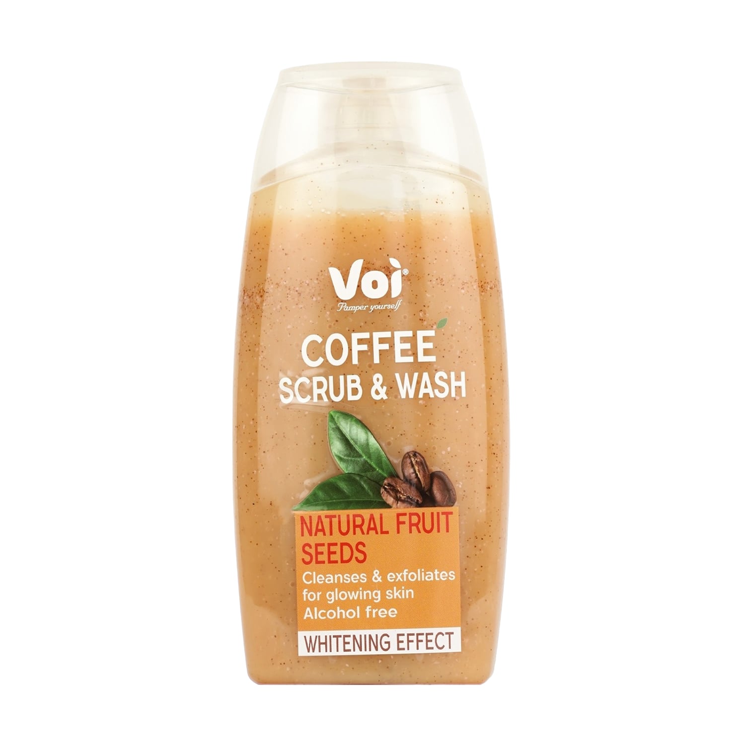 Скраб-гель для душу Voi Coffee Scrub &amp; Wash Natural Fruit Seeds Whitening Effect, 400 мл