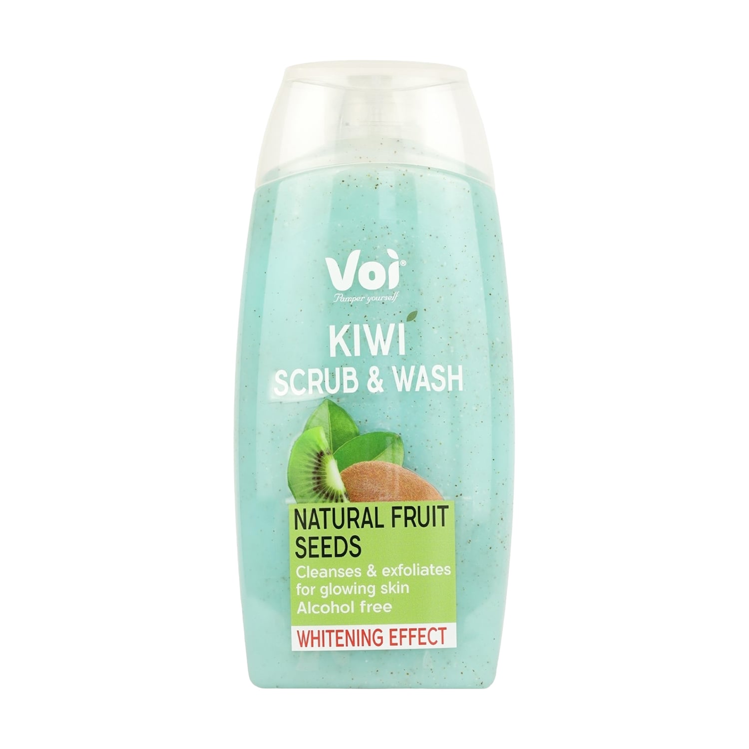 Скраб-гель для душу Voi Kiwi Scrub &amp; Wash Natural Fruit Seeds Whitening Effect, 400 мл