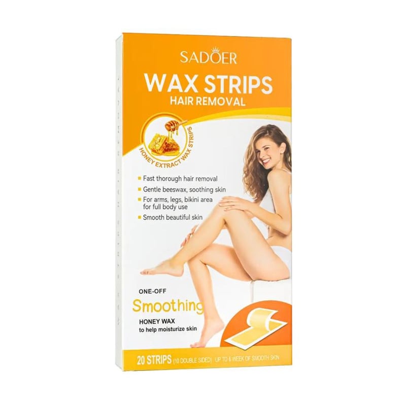Смужки для депіляції Sadoer Wax Strip Hair Removal, Honey, 20 шт
