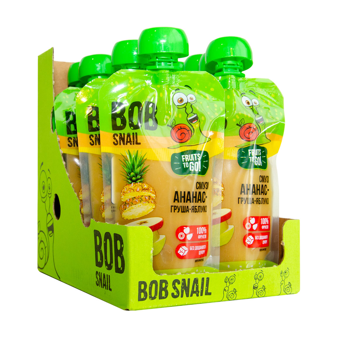 Смузі Bob Snail Ананас-груша-яблуко, 10*120 г