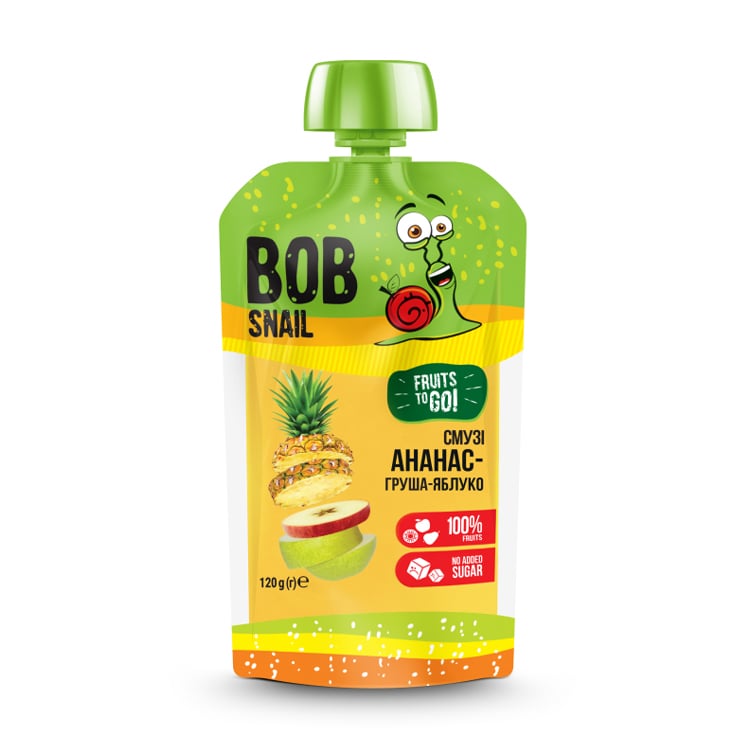 Смузі Bob Snail Ананас-груша-яблуко, 120 г