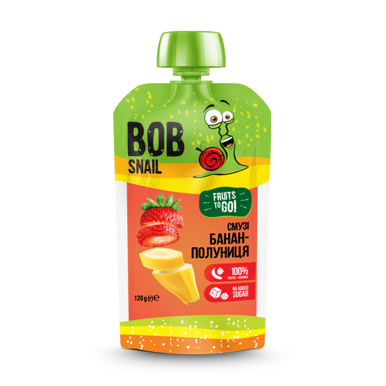 Смузі Bob Snail Банан-полуниця, 120 г
