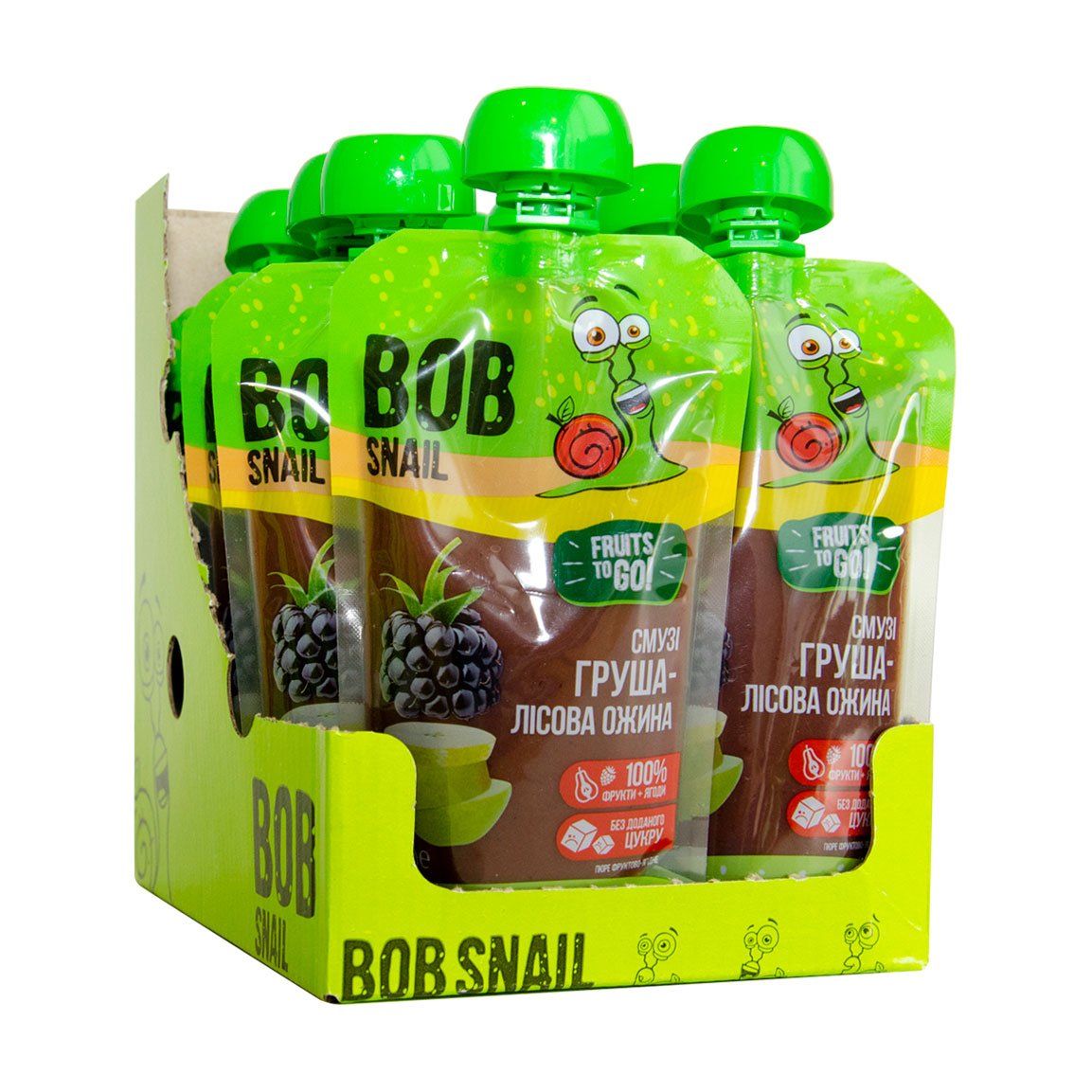 Смузі Bob Snail Груша-лісова ожина, 10*120 г