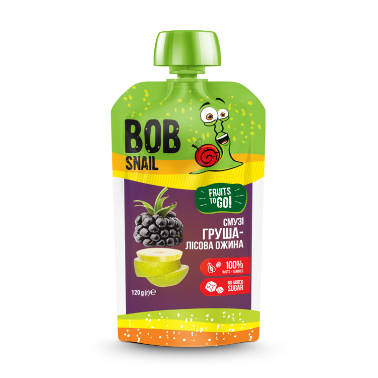 Смузі Bob Snail Груша-лісова ожина, 120 г