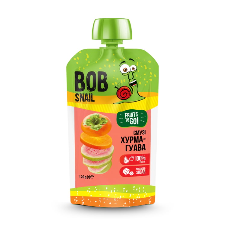 Смузі Bob Snail Хурма-рожева гуава, 120 г