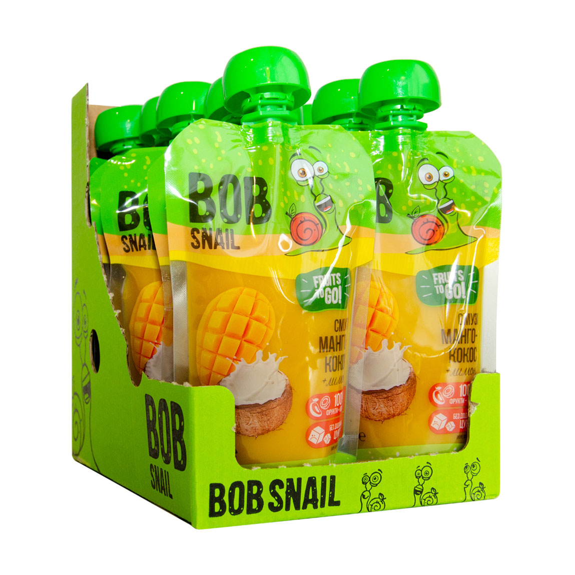 Смузі Bob Snail Манго-кокос з лимоном, 10*120 г