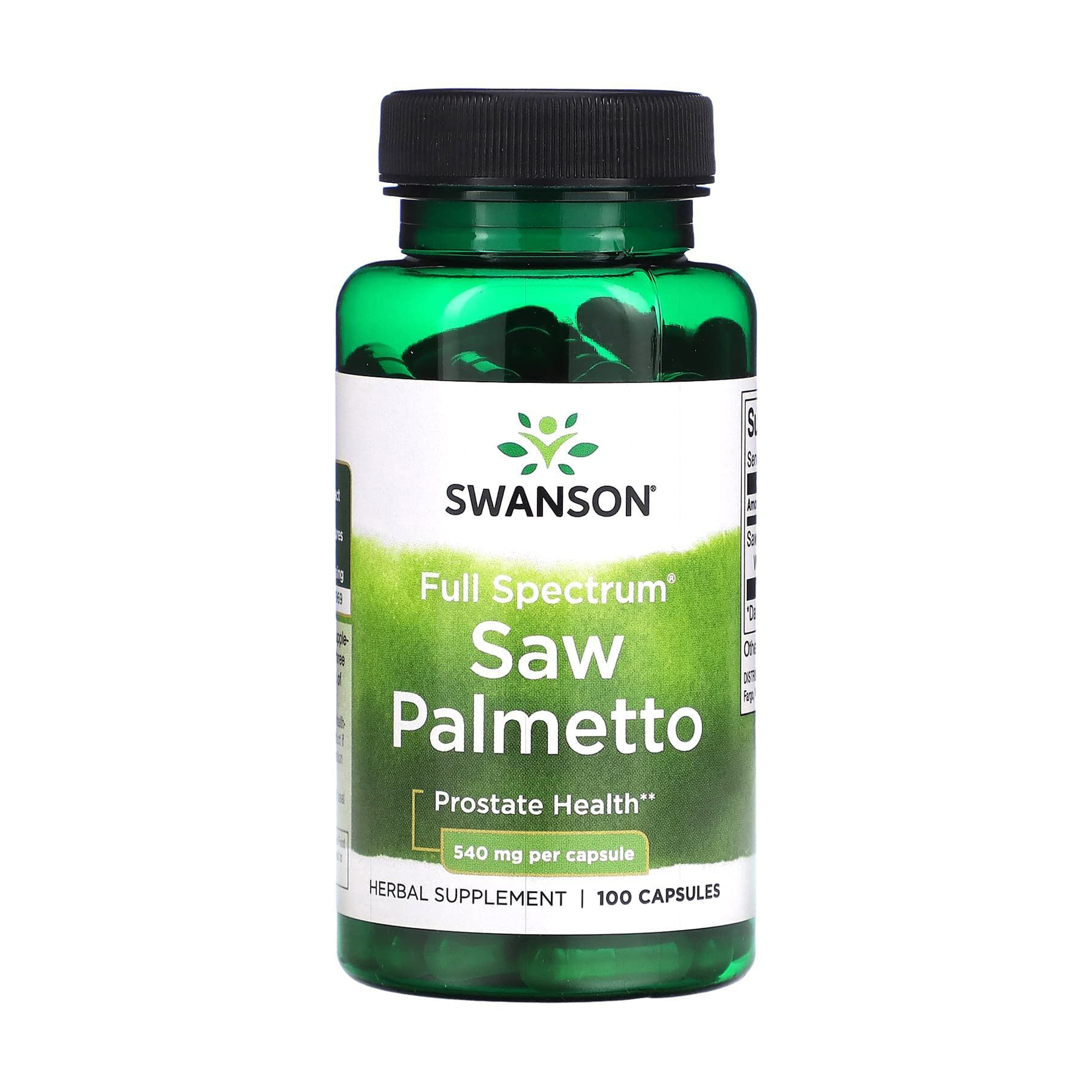 Со Пальметто Swanson Full Spectrum Saw Palmetto 540 мг, 100 капсул