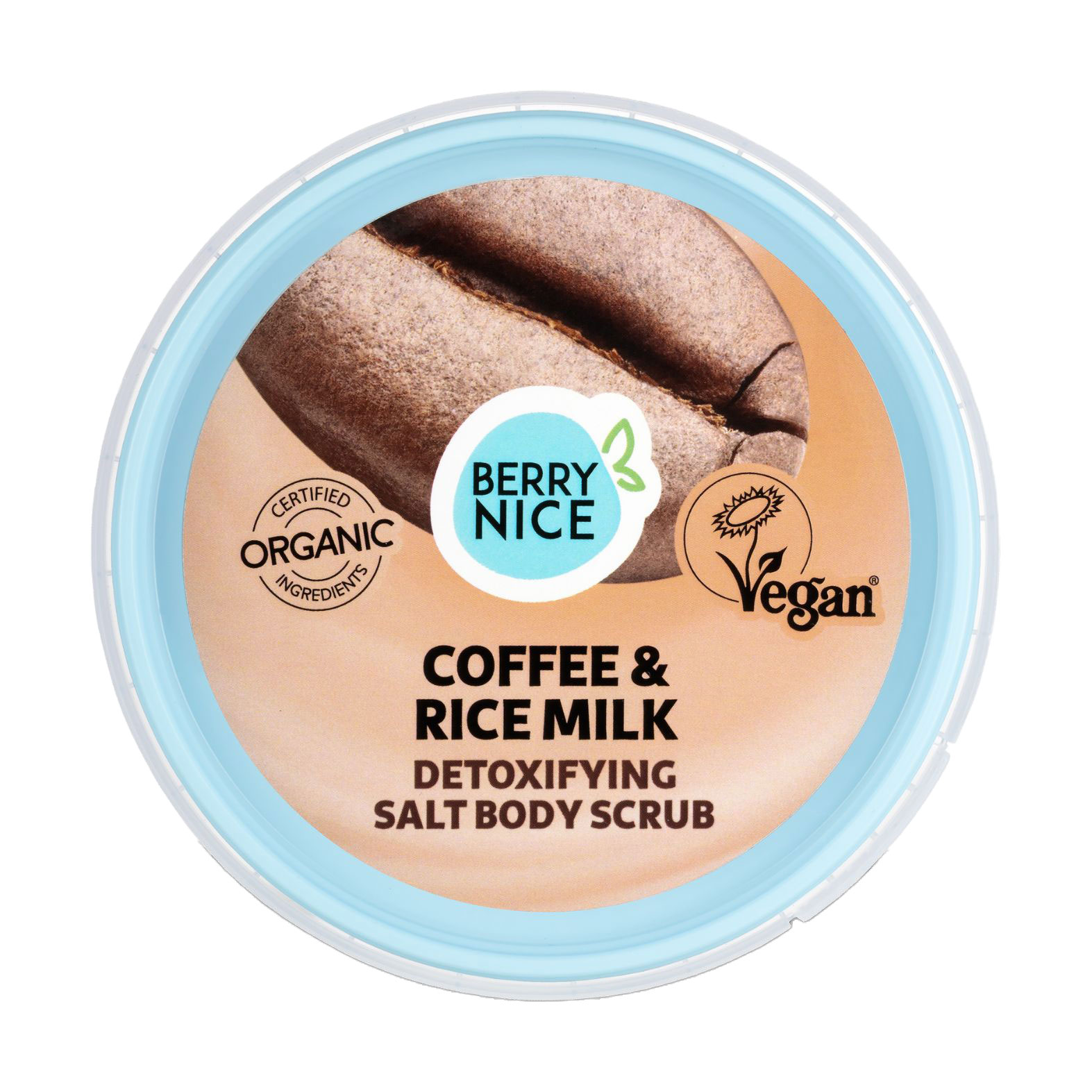 Сольовий детокс-скраб для тіла BERRY NICE Detoxifying Salt Body Scrub Coffee &amp; Rice Milk, 250 мл