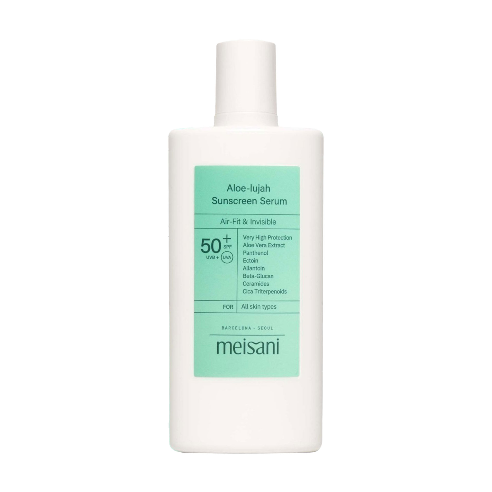 Сонцезахисна крем-сироватка для обличчя meisani Aloe-Lujah Sunscreen Serum, SPF 50+, з алое, 50 мл