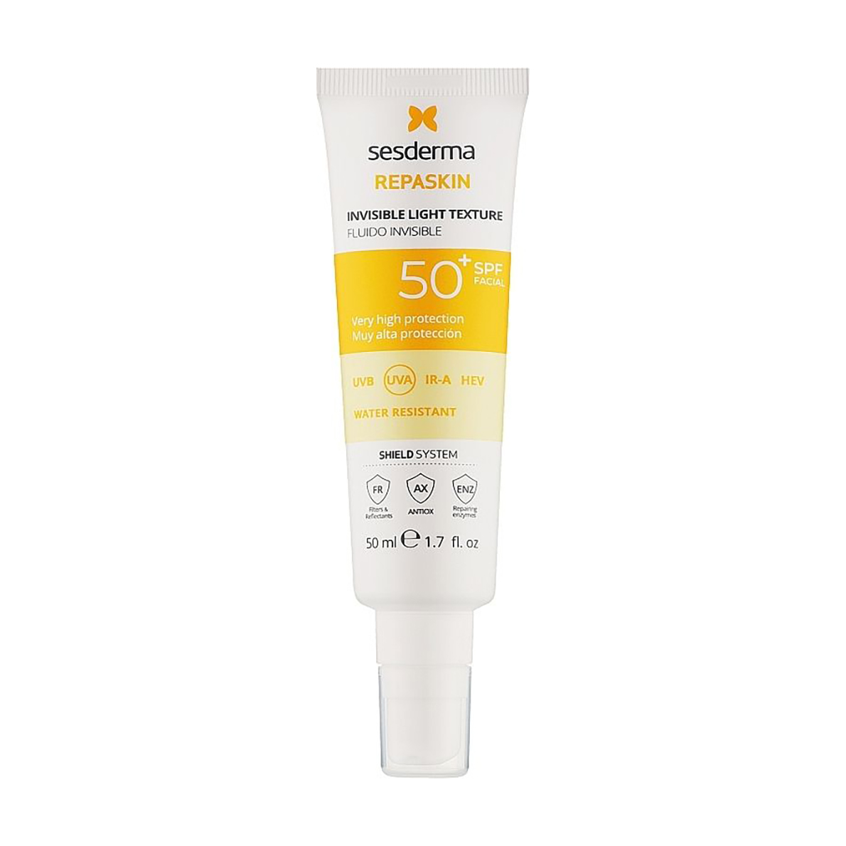 Сонцезахисний флюїд для обличчя Sesderma Repaskin Invisible Light Texture SPF 50+, 50 мл