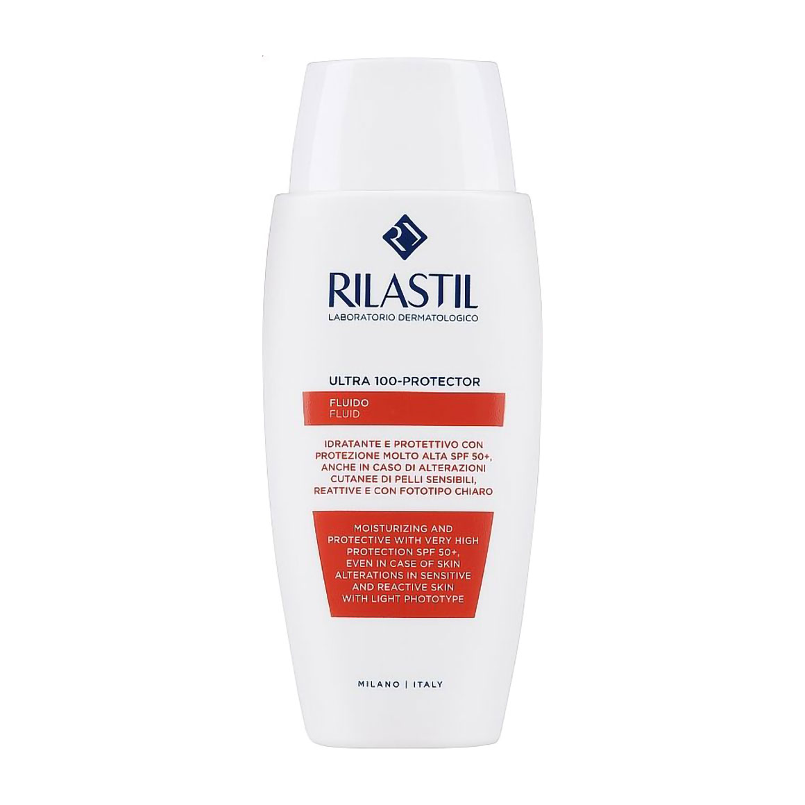Сонцезахисний флюїд для обличчя та тіла Rilastil Ultra 100-Protector Fluid SPF 50+, 50 мл