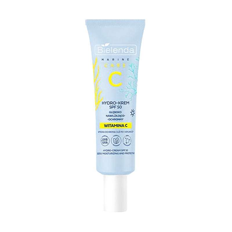 Сонцезахисний гідрокрем для обличчя Bielenda C Marine Care Hydro-Cream SPF 50 Зволоження та захист, 40 мл