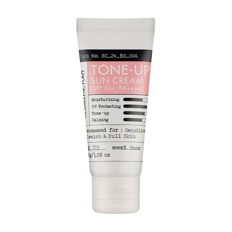 Сонцезахисний крем Derma Factory Tone Up Sun Cream SPF 50+ PA++++ для проблемної шкіри обличчя, 30 г