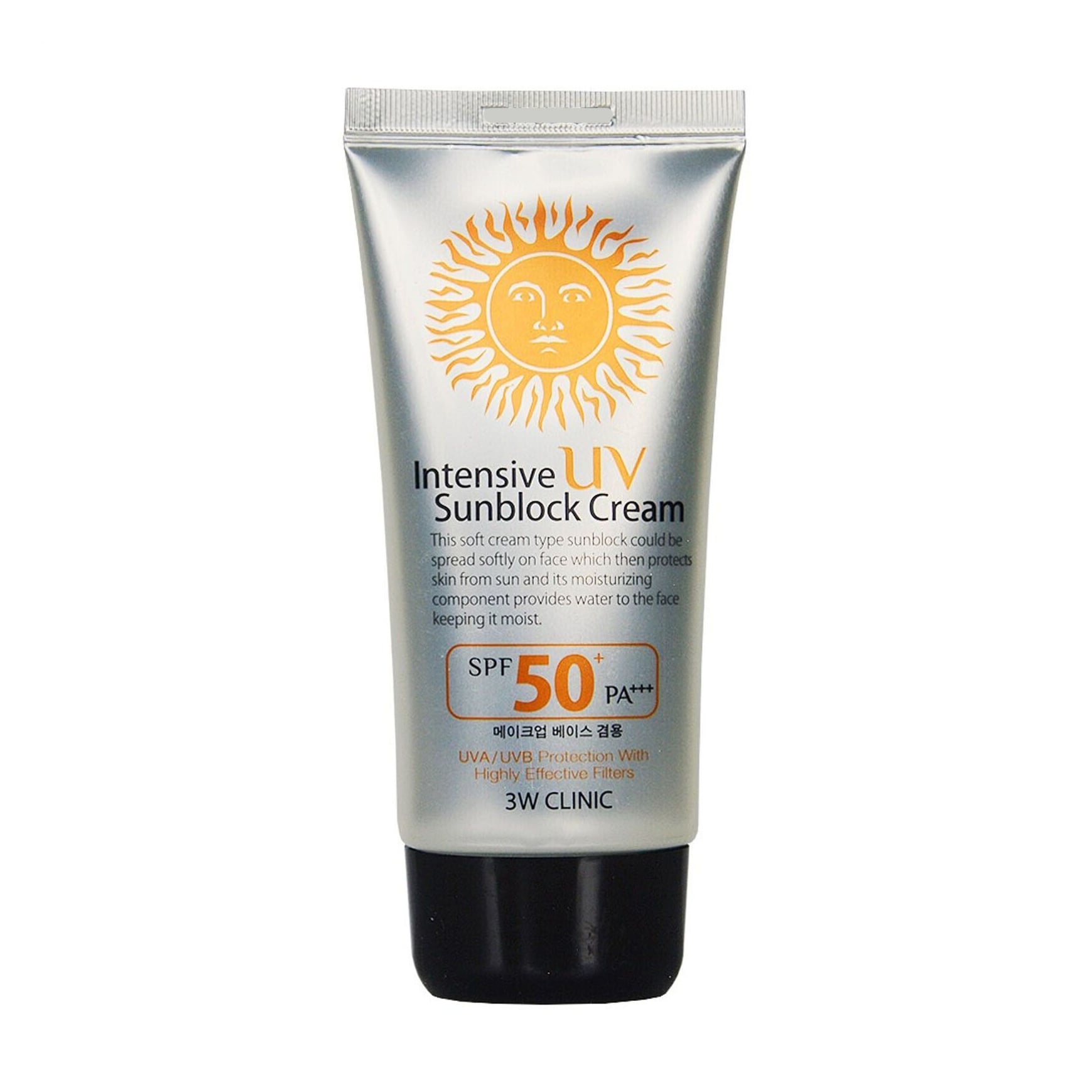 Сонцезахисний крем для обличчя 3W Clinic Intensive UV Sunblock Cream SPF50+ PA+++, 70 мл
