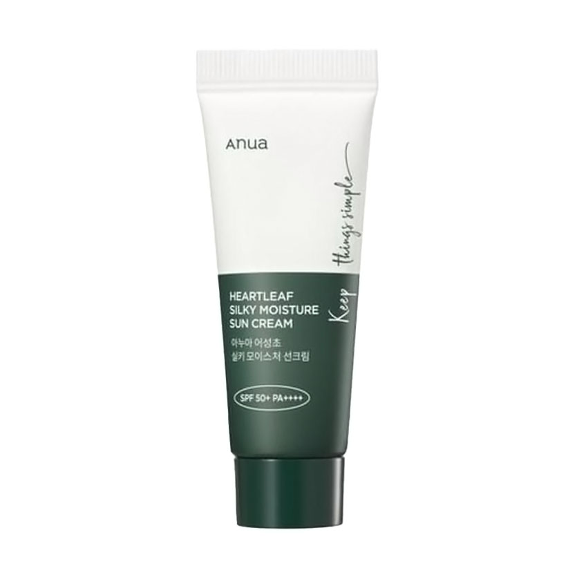 Сонцезахисний крем для обличчя Anua Heartleaf Silky Moisture Sun Cream SPF 50+ PA++++, 10 мл
