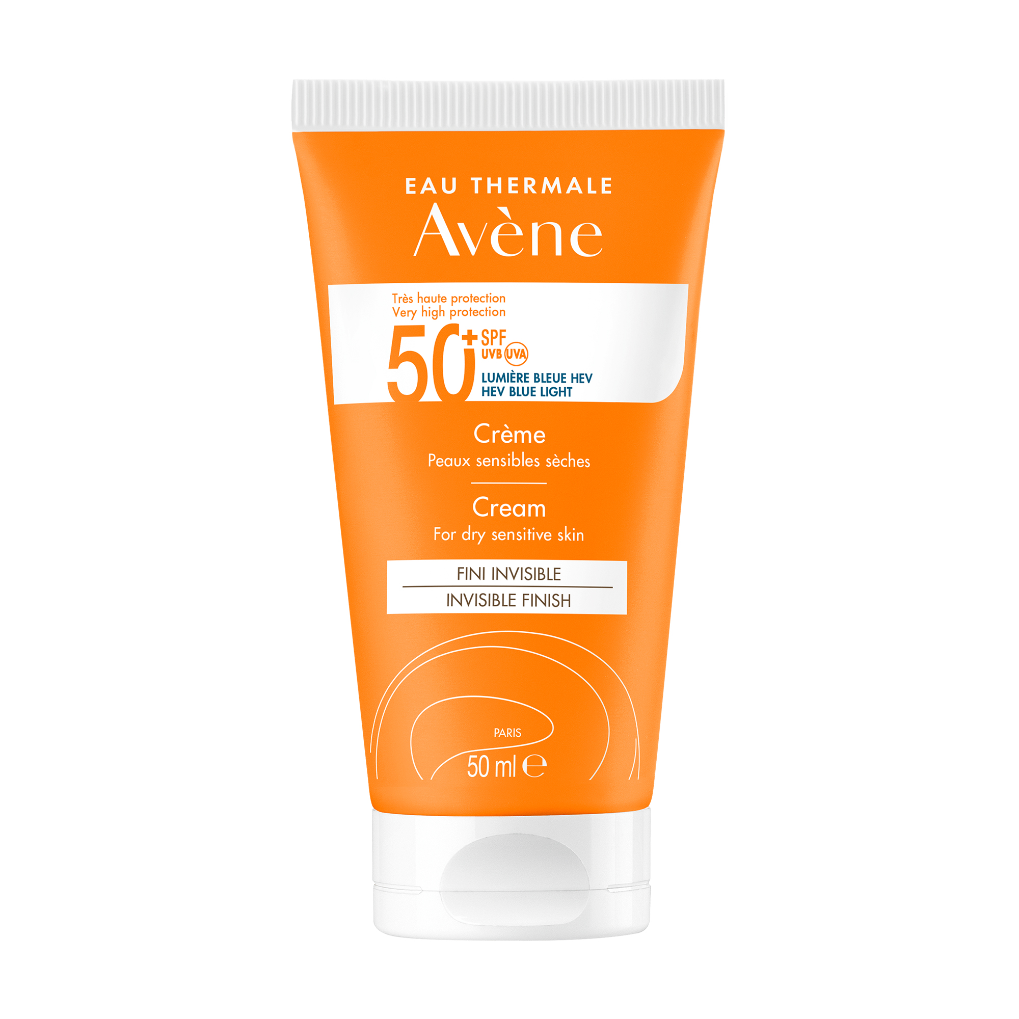 Сонцезахисний крем для обличчя Avene SPF 50+ для сухої чутливої шкіри, 50 мл