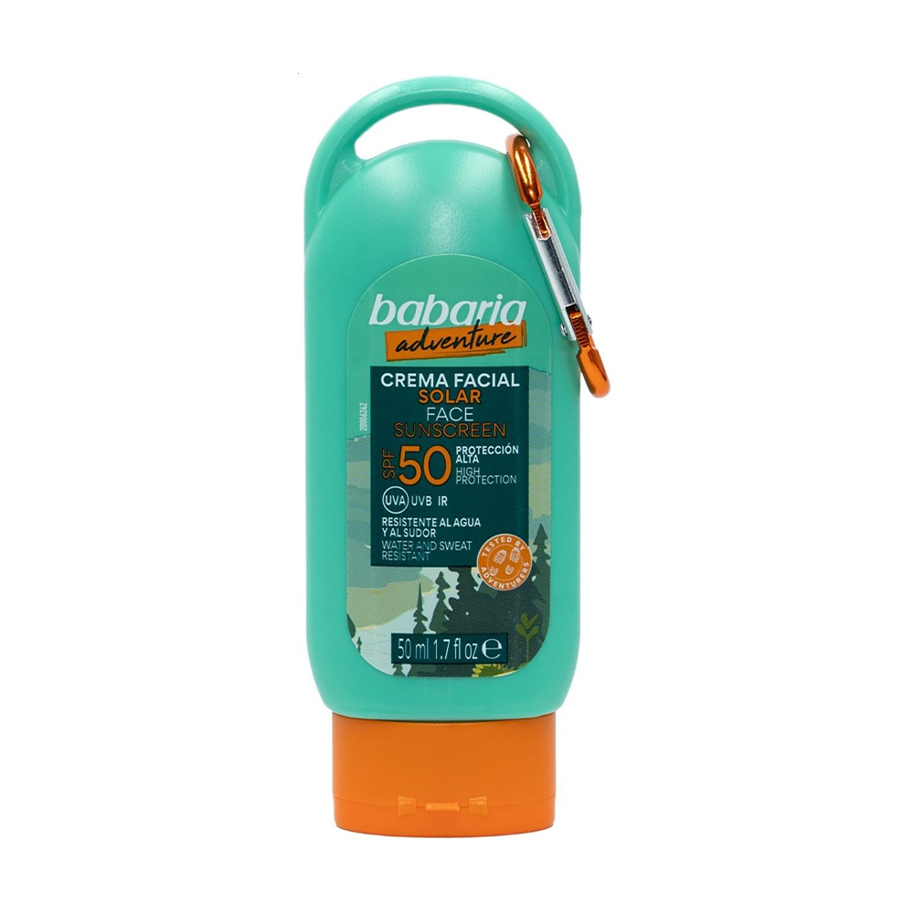 Сонцезахисний крем для обличчя Babari Adventure Solar Face Sunscreen SPF 50 з алое вера, 50 мл