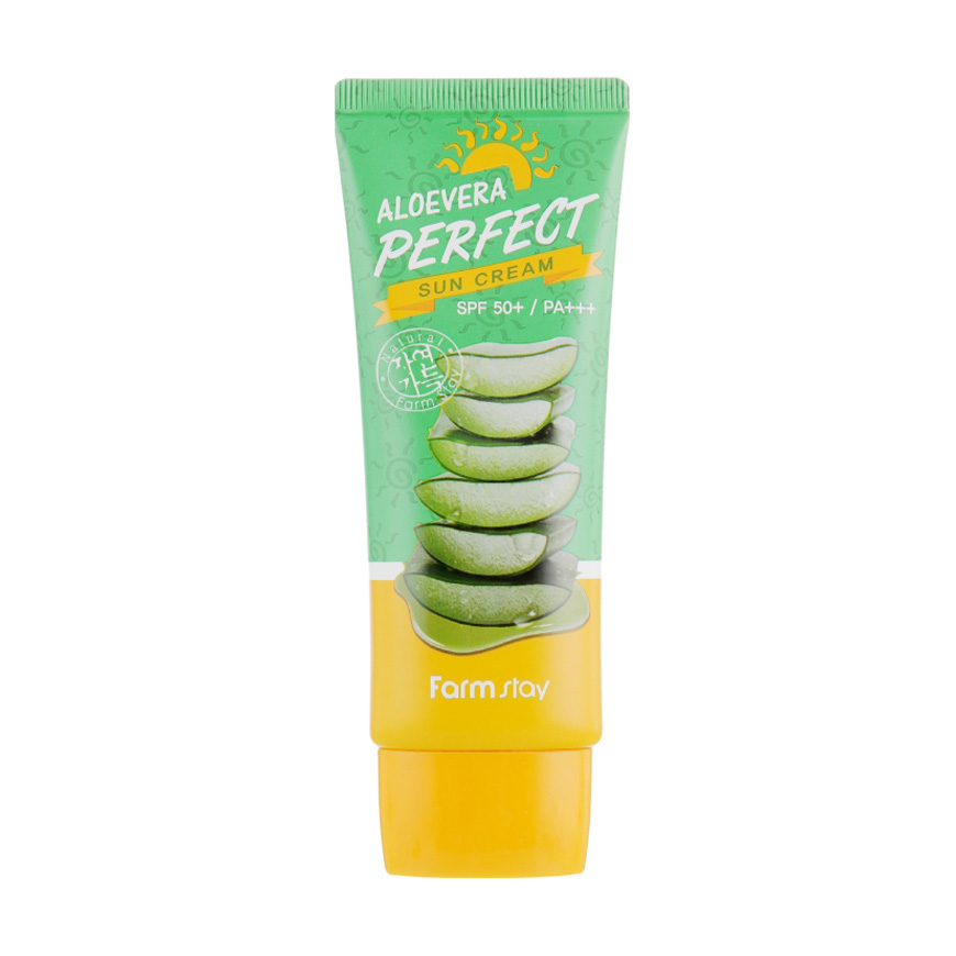 Сонцезахисний крем для обличчя FarmStay Aloevera Perfect Sun Cream SPF 50+/PA+++ з алое, 70 мл