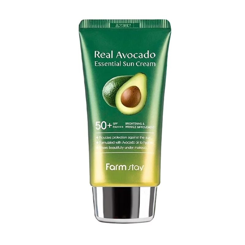 Сонцезахисний крем для обличчя FarmStay Real Avocado Essential Sun Cream SPF 50+ PA++++ з авокадо, 70 мл