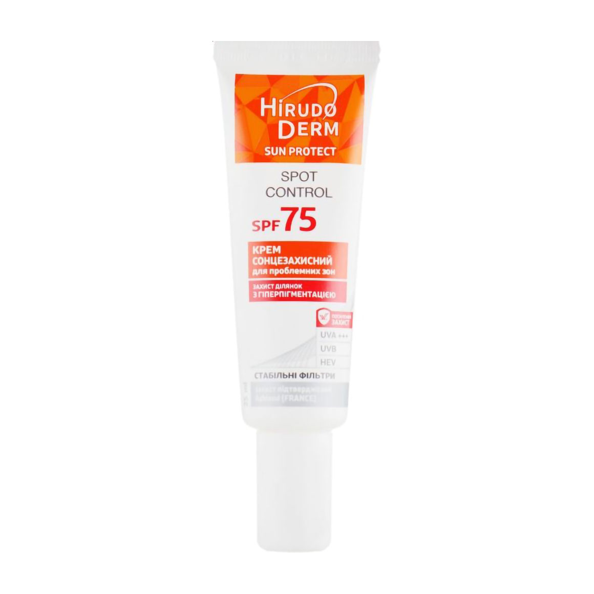 Сонцезахисний крем для обличчя Hirudo Derm Sun Protect Spot Control SPF 75, для проблемних зон, 25 мл