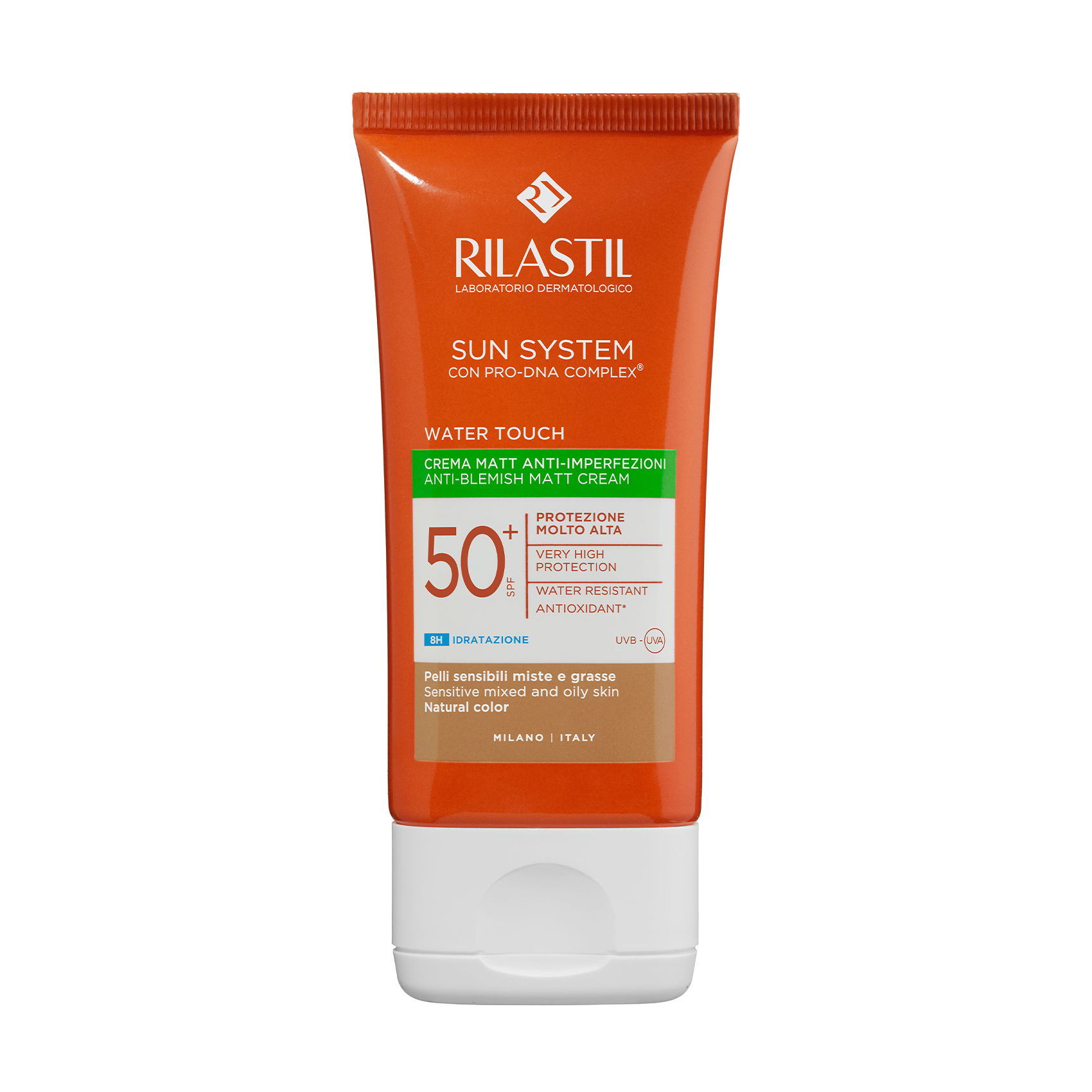 Сонцезахисний крем для обличчя Rilastil Sun System Water Touch Matt Colored SPF 50+, 50 мл