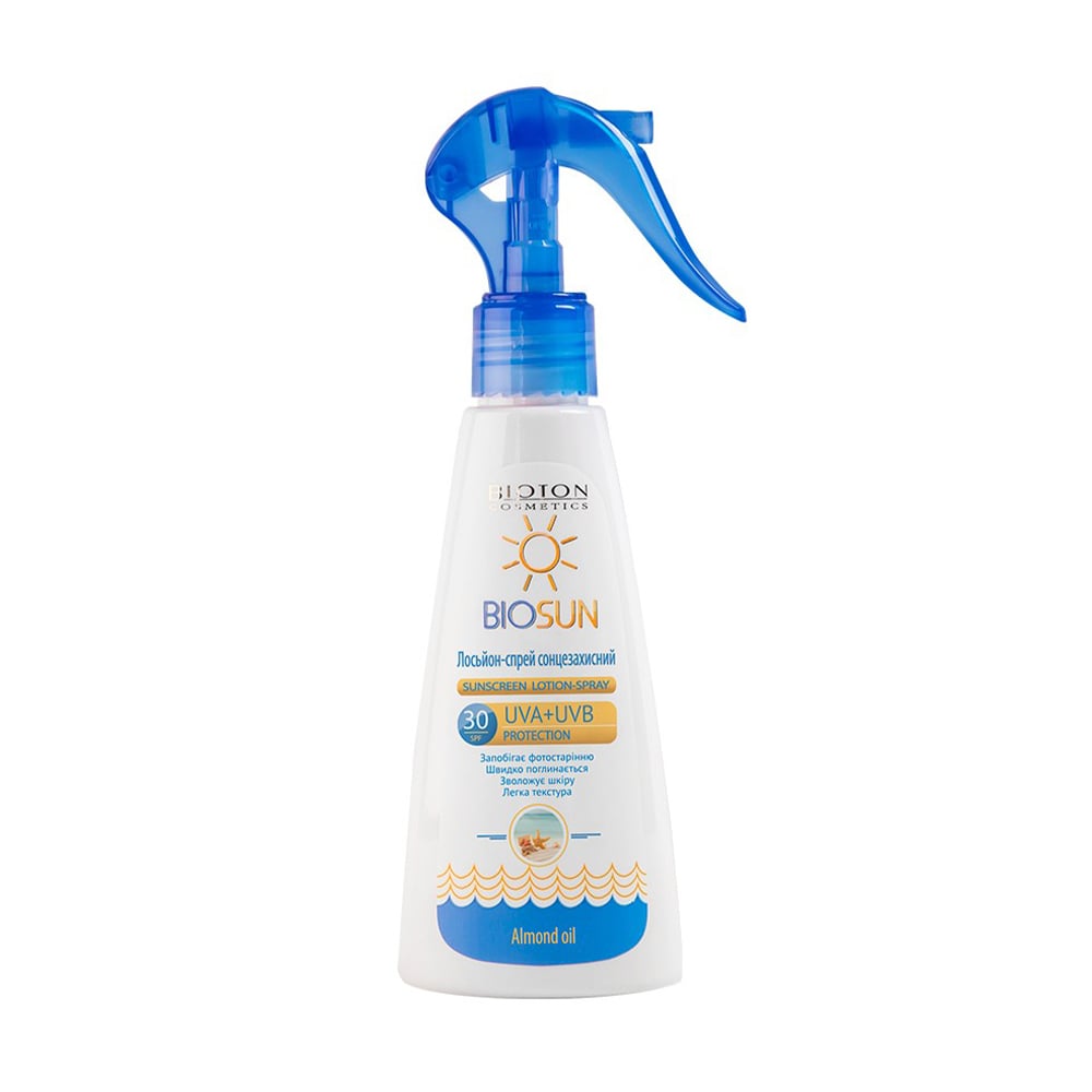 Сонцезахисний лосьйон-спрей Bioton Cosmetics BioSun SPF 30, 150 мл