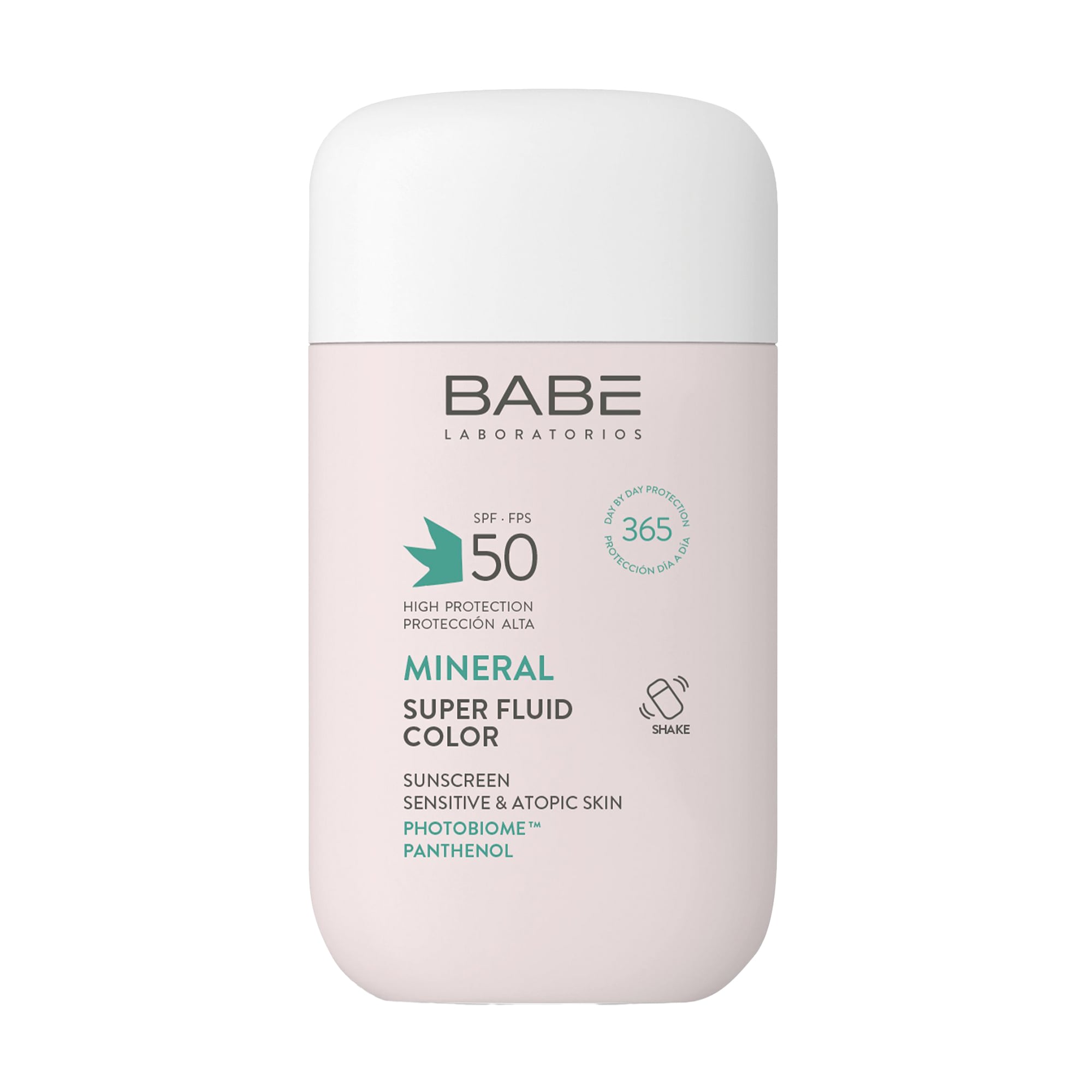 Сонцезахисний мінеральний флюїд BABE Laboratorios Sun Protection Mineral Super Fluid Color SPF 50 з фізичними фільтрами та тонуючим ефектом, 50 мл