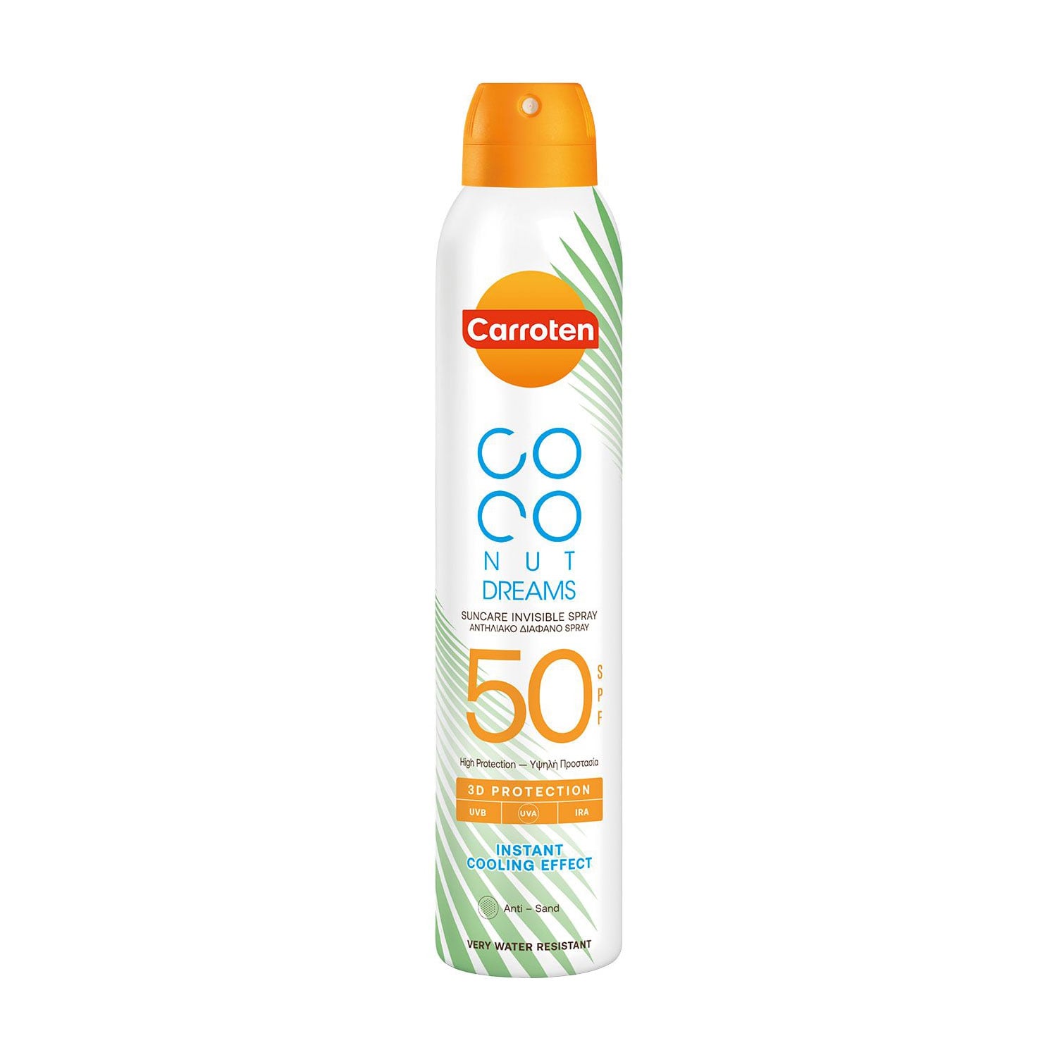 Сонцезахисний міст для обличчя та тіла Carroten Coconut Dreams Suncare Dry Mist Spray, SPF 50, 200 мл