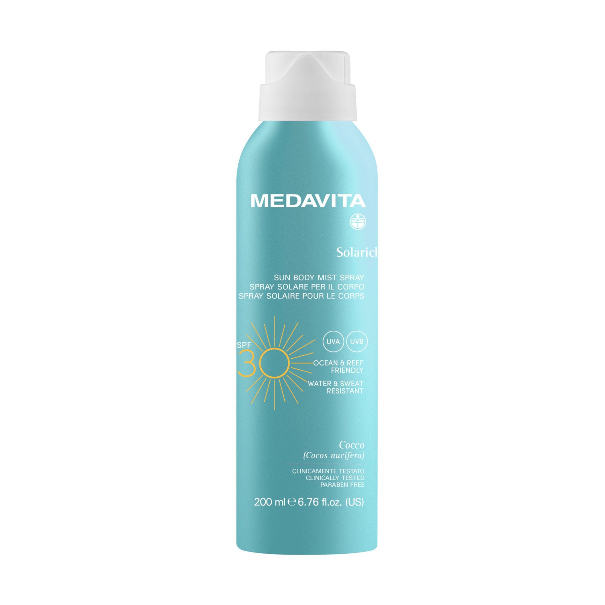 Сонцезахисний міст-спрей для тіла Medavita Solarich Sun Body Mist Spray SPF 30, 200 мл