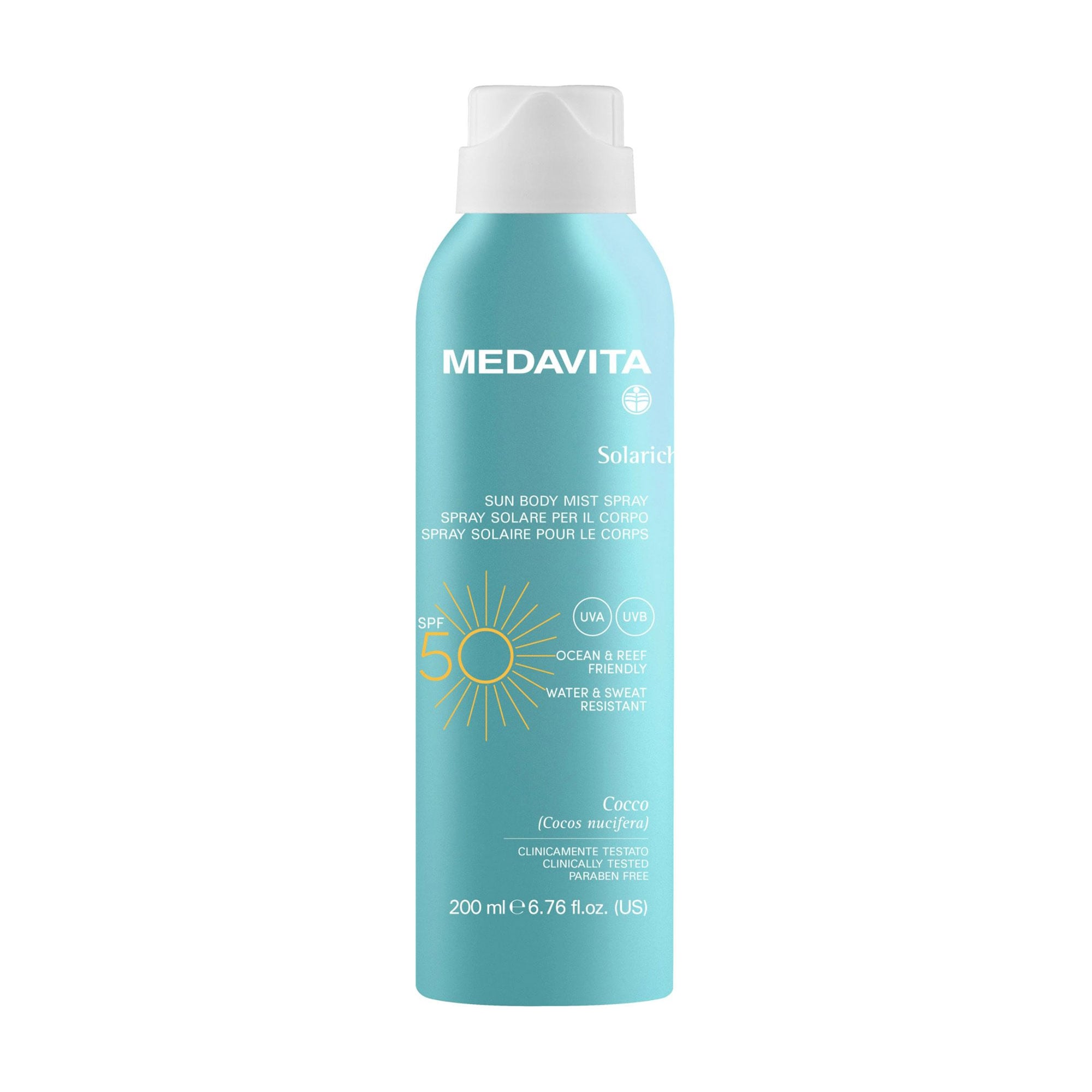 Сонцезахисний міст-спрей для тіла Medavita Solarich Sun Body Mist Spray SPF 50, 200 мл