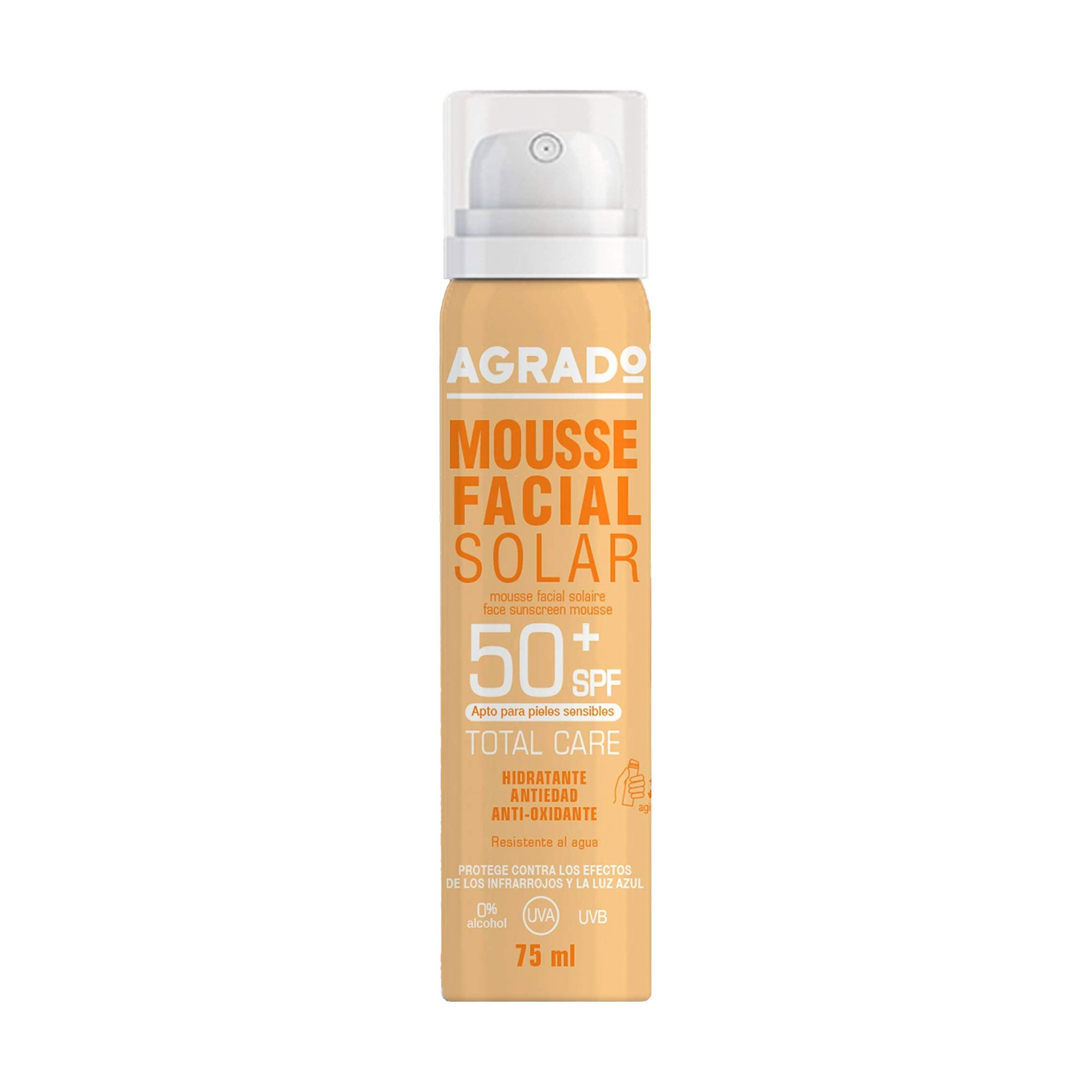 Сонцезахисний мус для обличчя Agrado Solar Mousse Facial, SPF 50+, 75 мл
