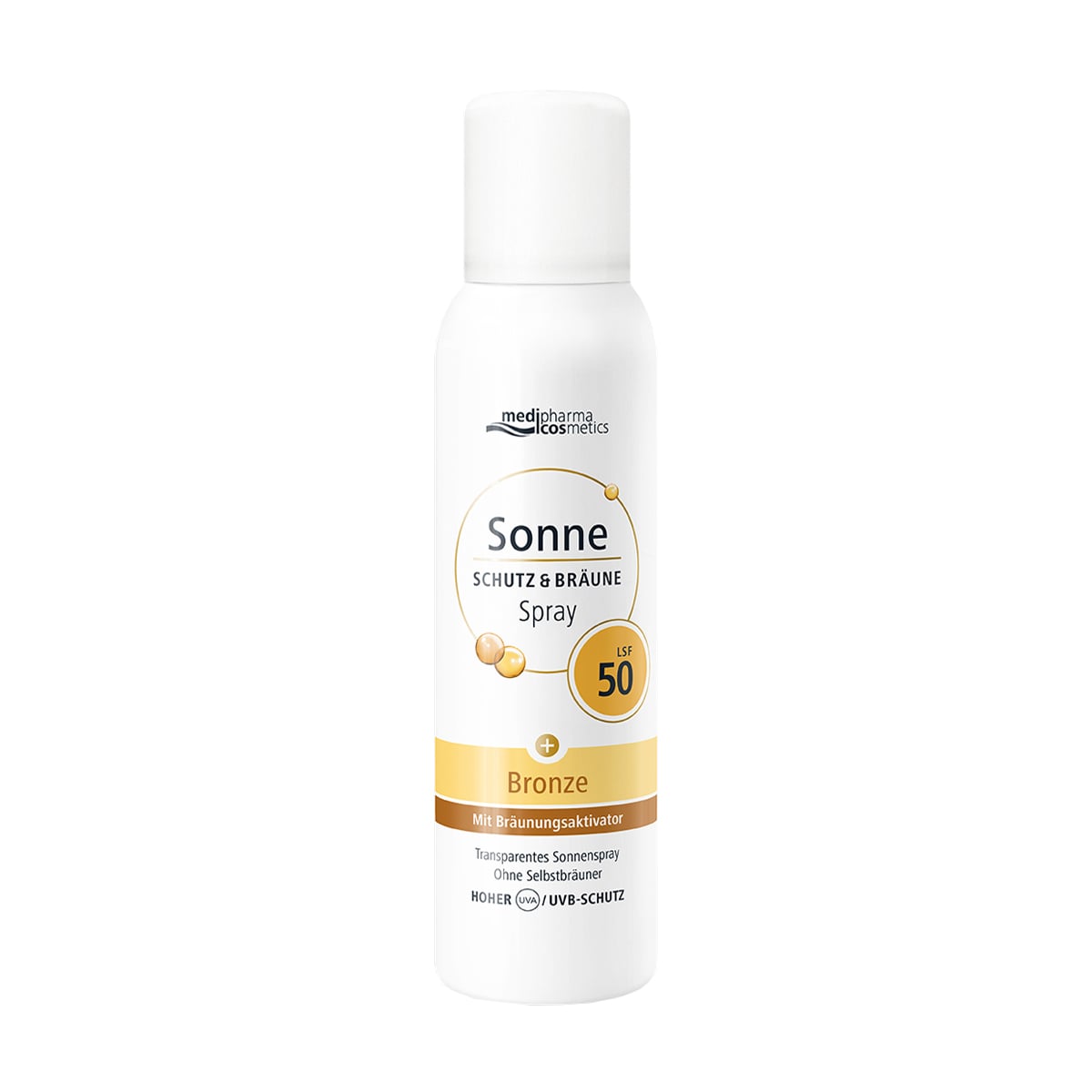 Сонцезахисний спрей-аерозоль для обличчя та тіла Sonne Bronze для підсилення природної засмаги, SPF 50, 150 мл