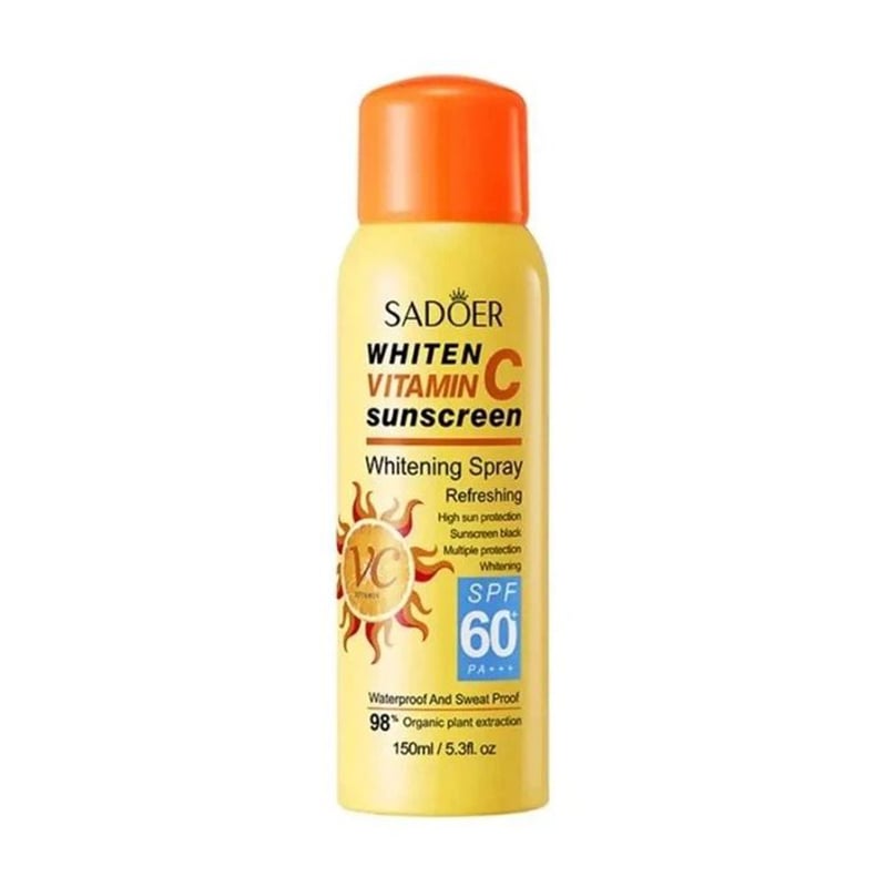 Сонцезахисний спрей для обличчя Sadoer Vitamin C Sunscreen Whitening Spray SPF 60+ PA+++ з вітаміном С, 150 мл