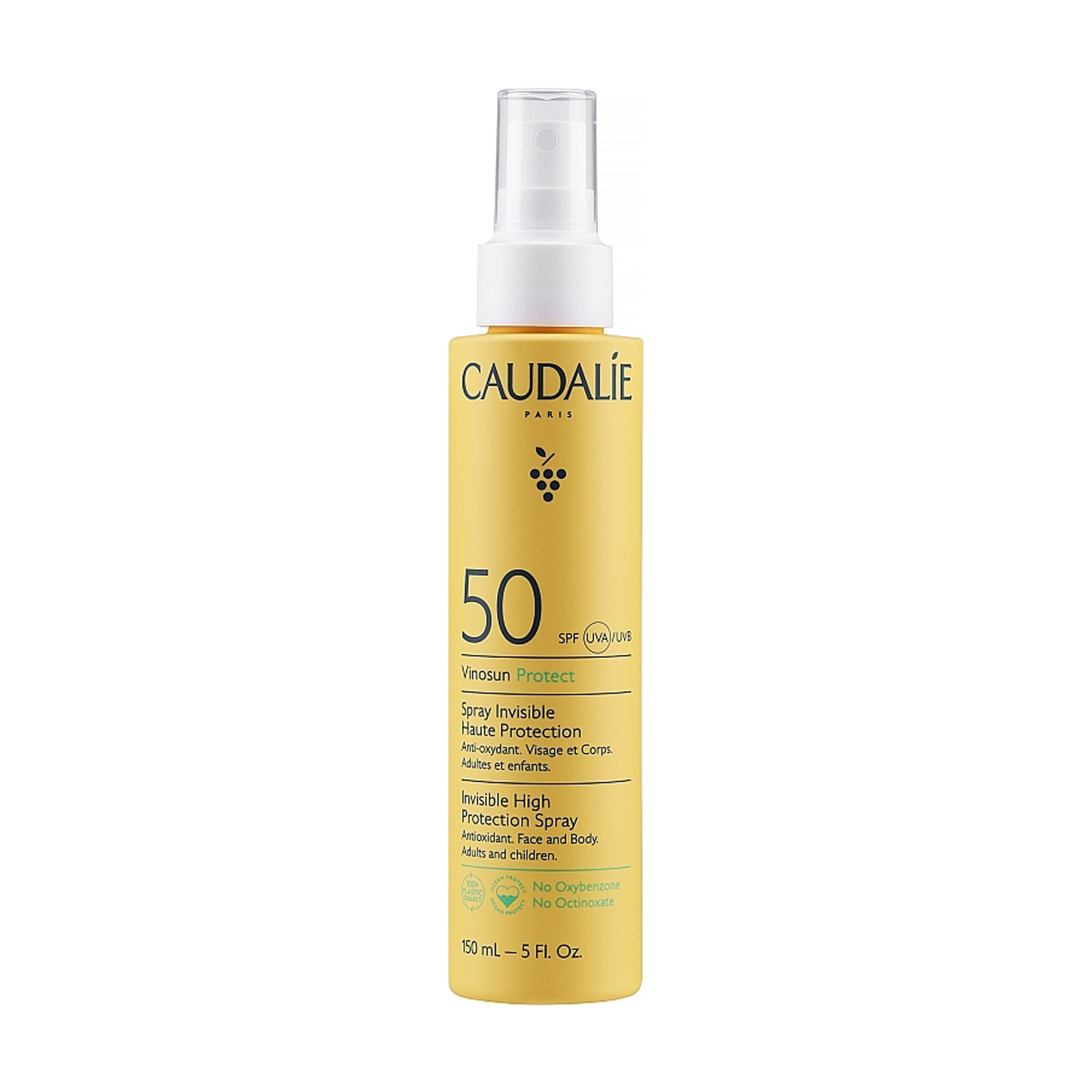 Сонцезахисний спрей для обличчя та тіла Caudalie Vinosun Protect Invisible High Protection Spray SPF 50, 150 мл